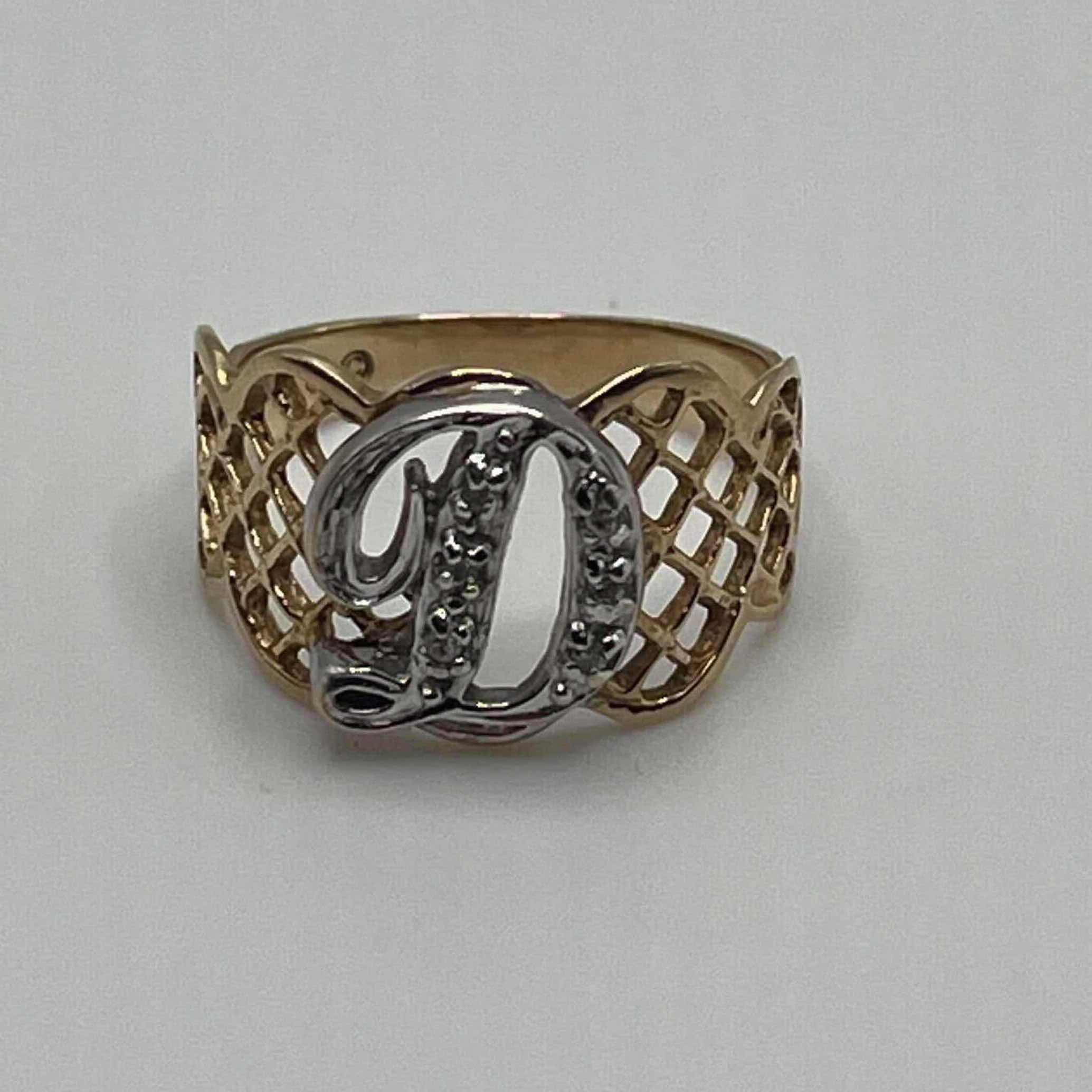 Photo 1 of GOLD RING LETTER D 14K BAND 2.9GRAMS WOMENS SIZE 8.5-9.5
