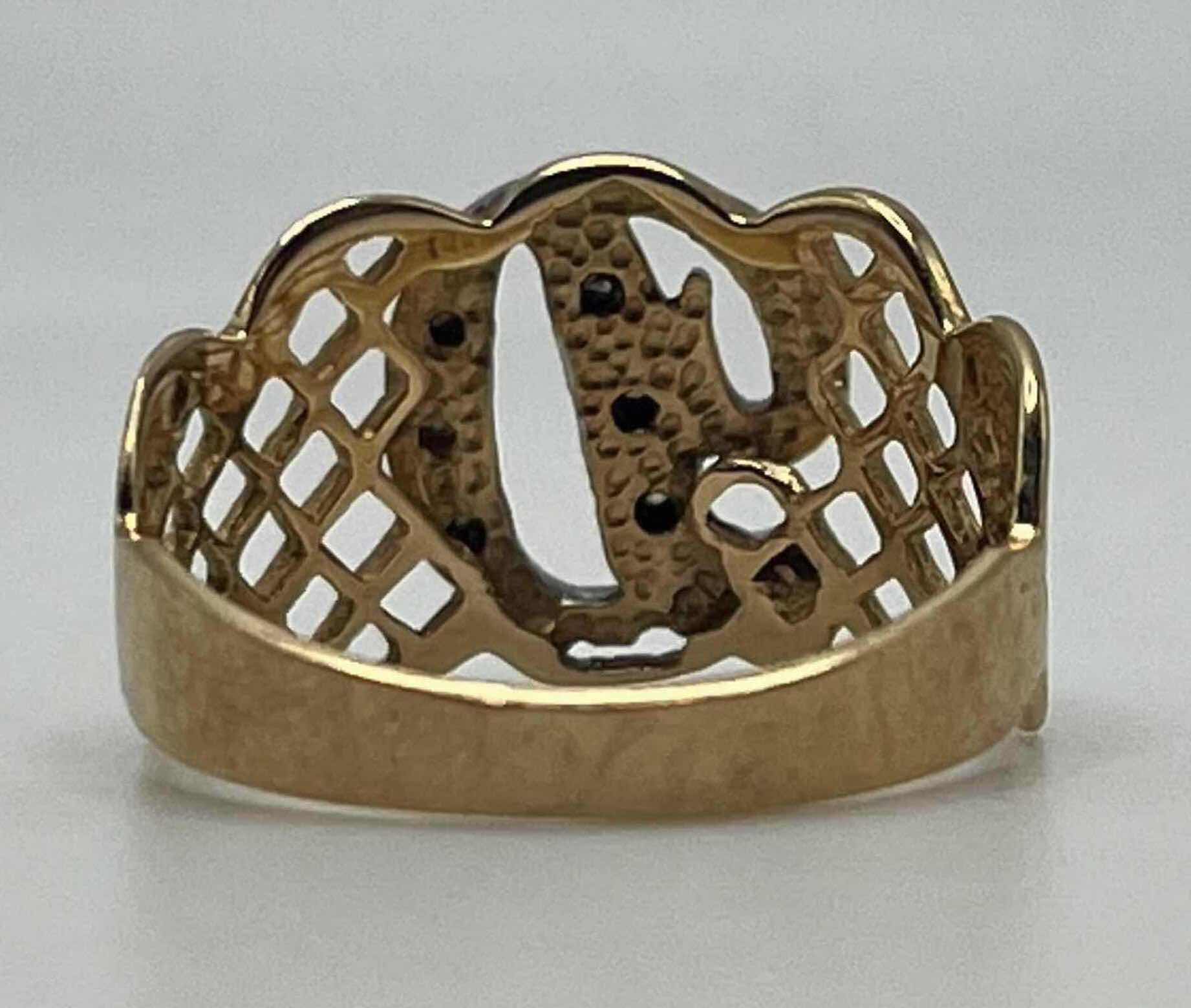 Photo 1 of GOLD RING LETTER D 14K BAND 2.9GRAMS WOMENS SIZE 8.5-9.5
