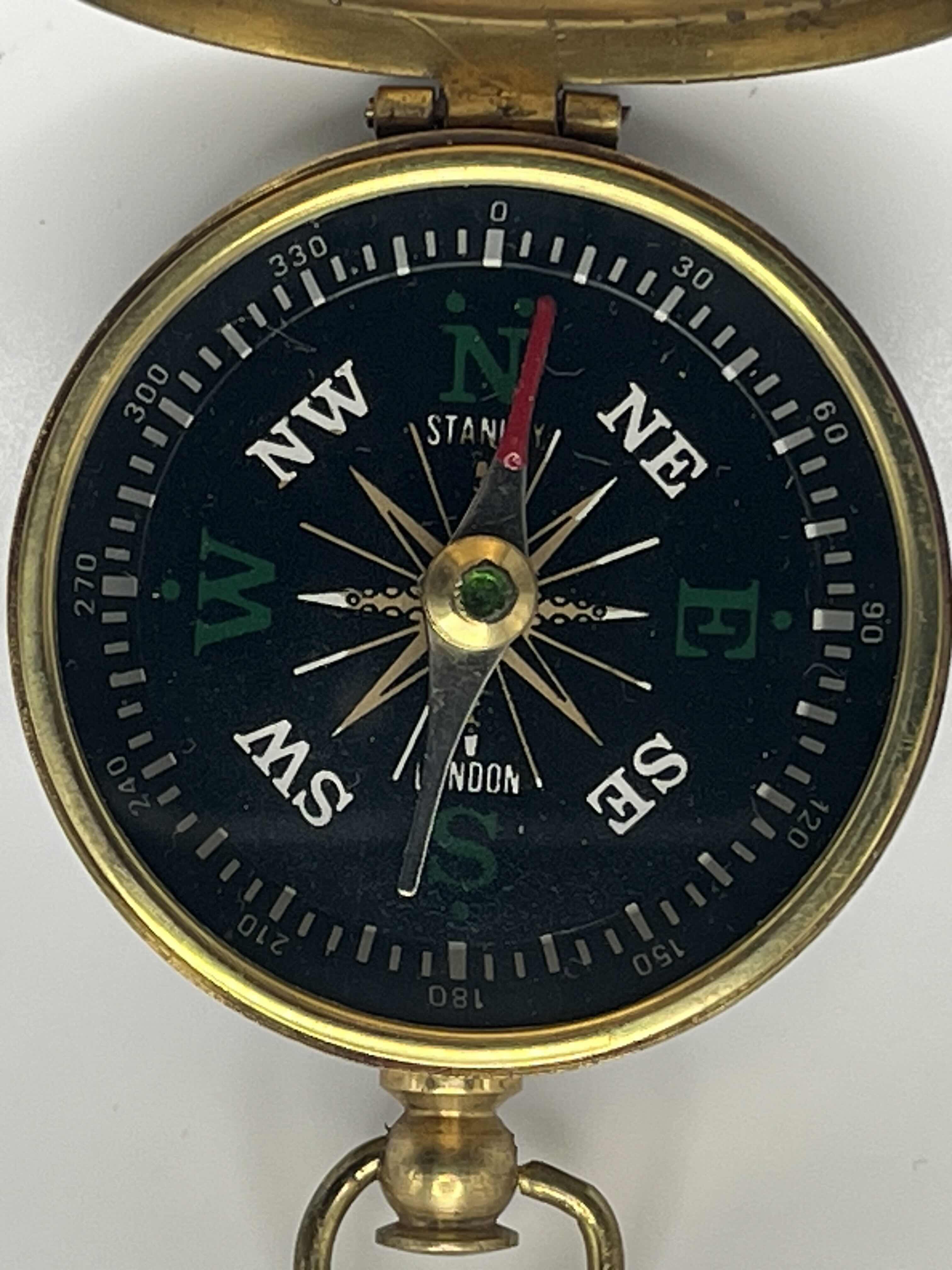 Photo 1 of STANLEY LONDON BRASS FINISH COMPASS MADE IN INDIA 1.75” X 2.5”