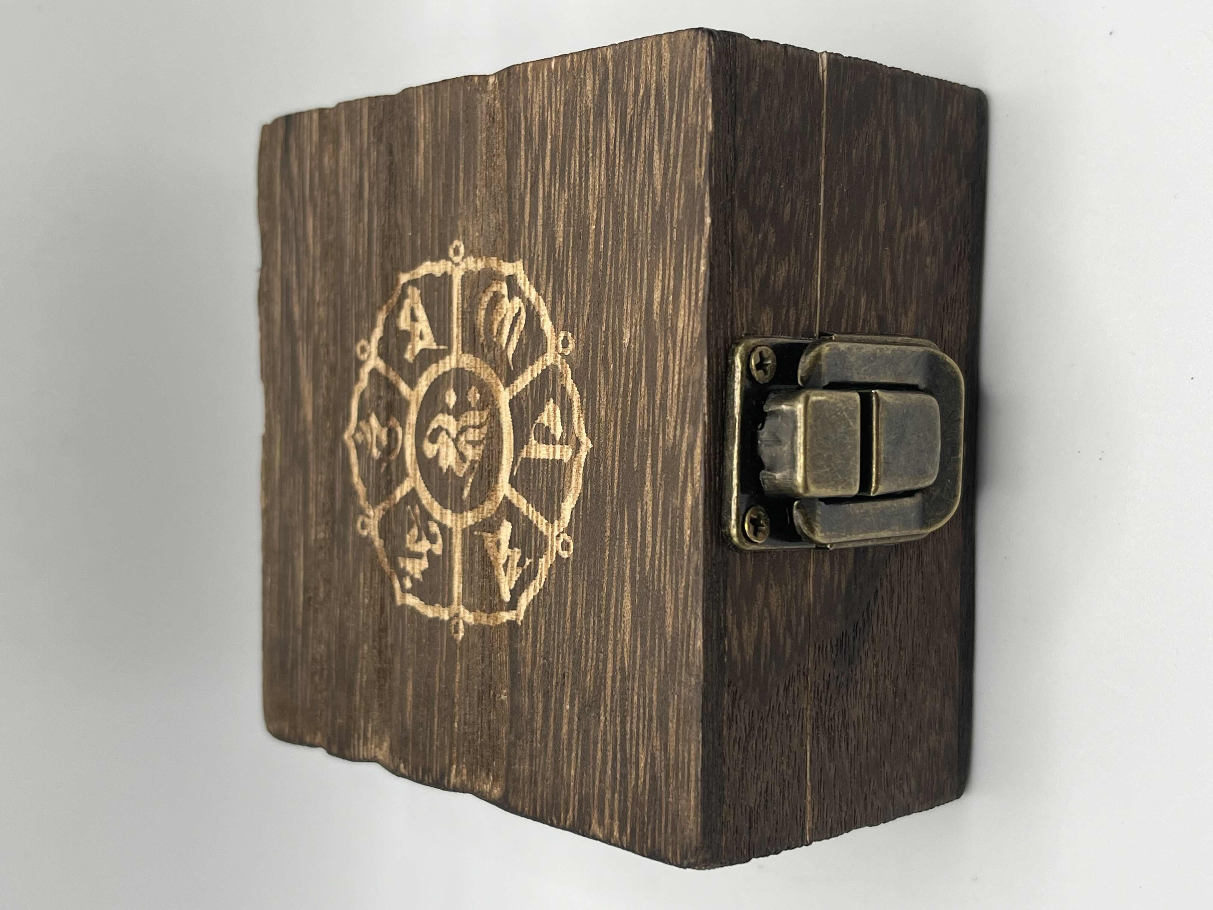 Photo 1 of DRAGON SILVER & GOLD FINISH BRACELET SIZE 8.5” W AGED WOOD STYLE BOX