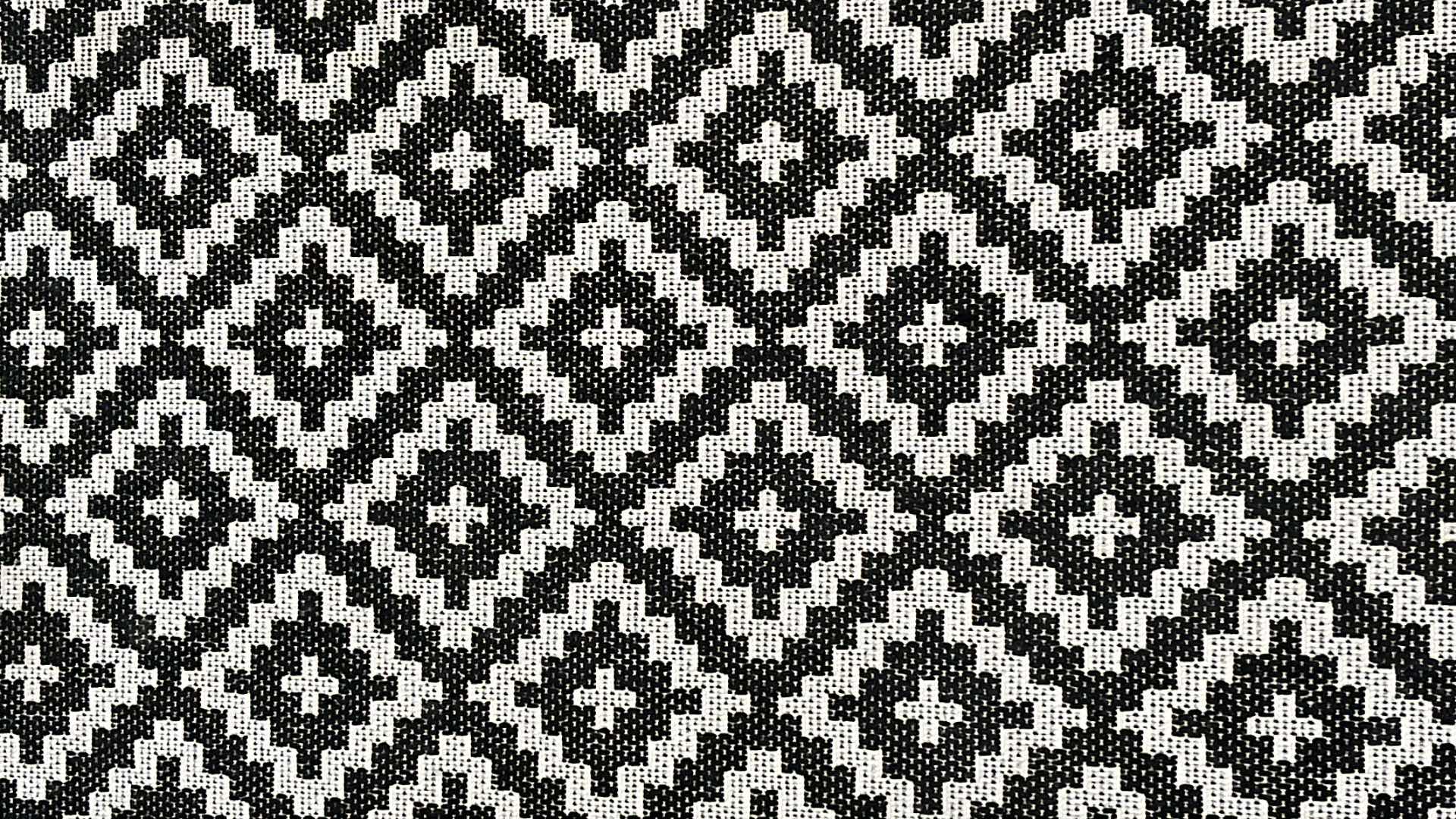 Photo 1 of DIAMOND MONO BLACK & WHITE PATIO RUG 60” X 86”