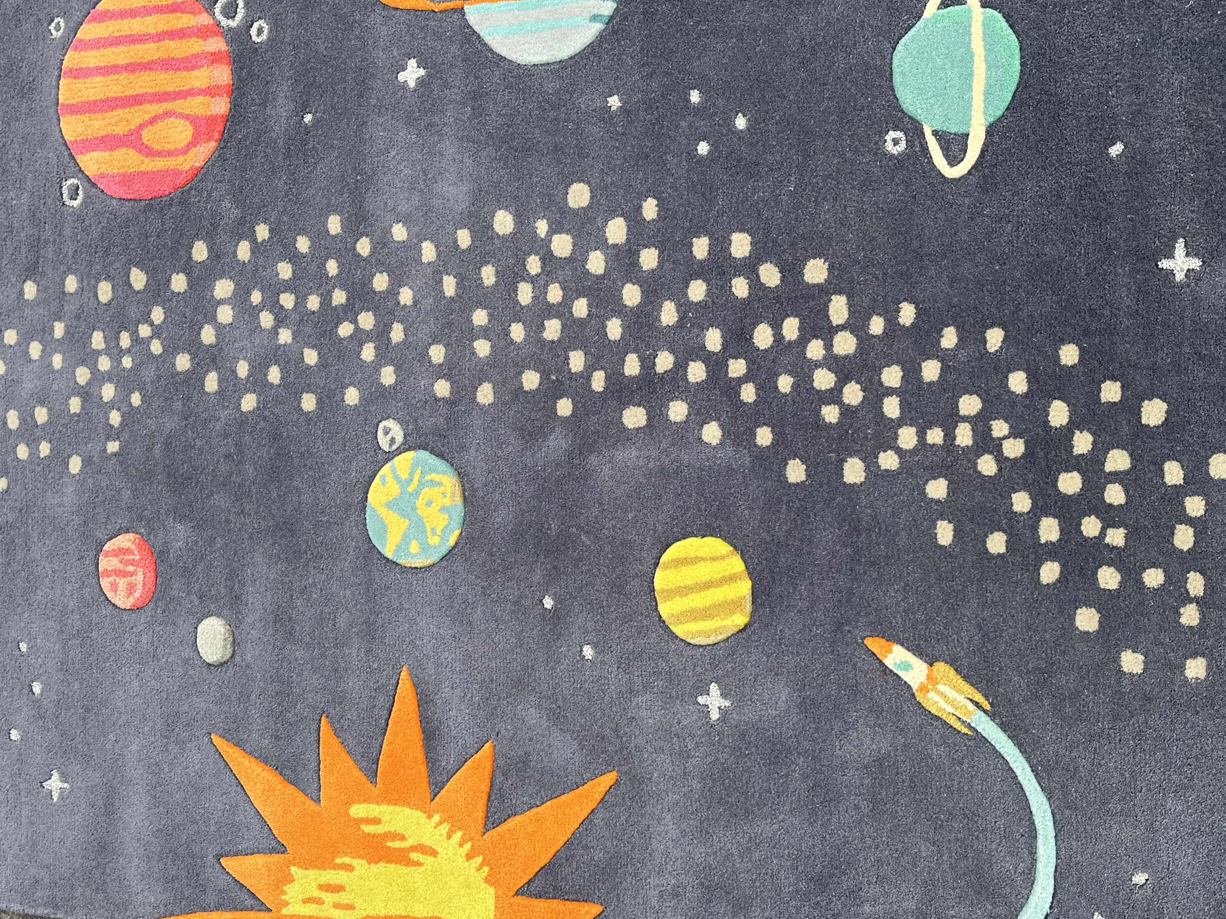 Photo 1 of CRATE & BARREL OUTER SPACE DARK BLUE WOOL AREA RUG 61” X 96”