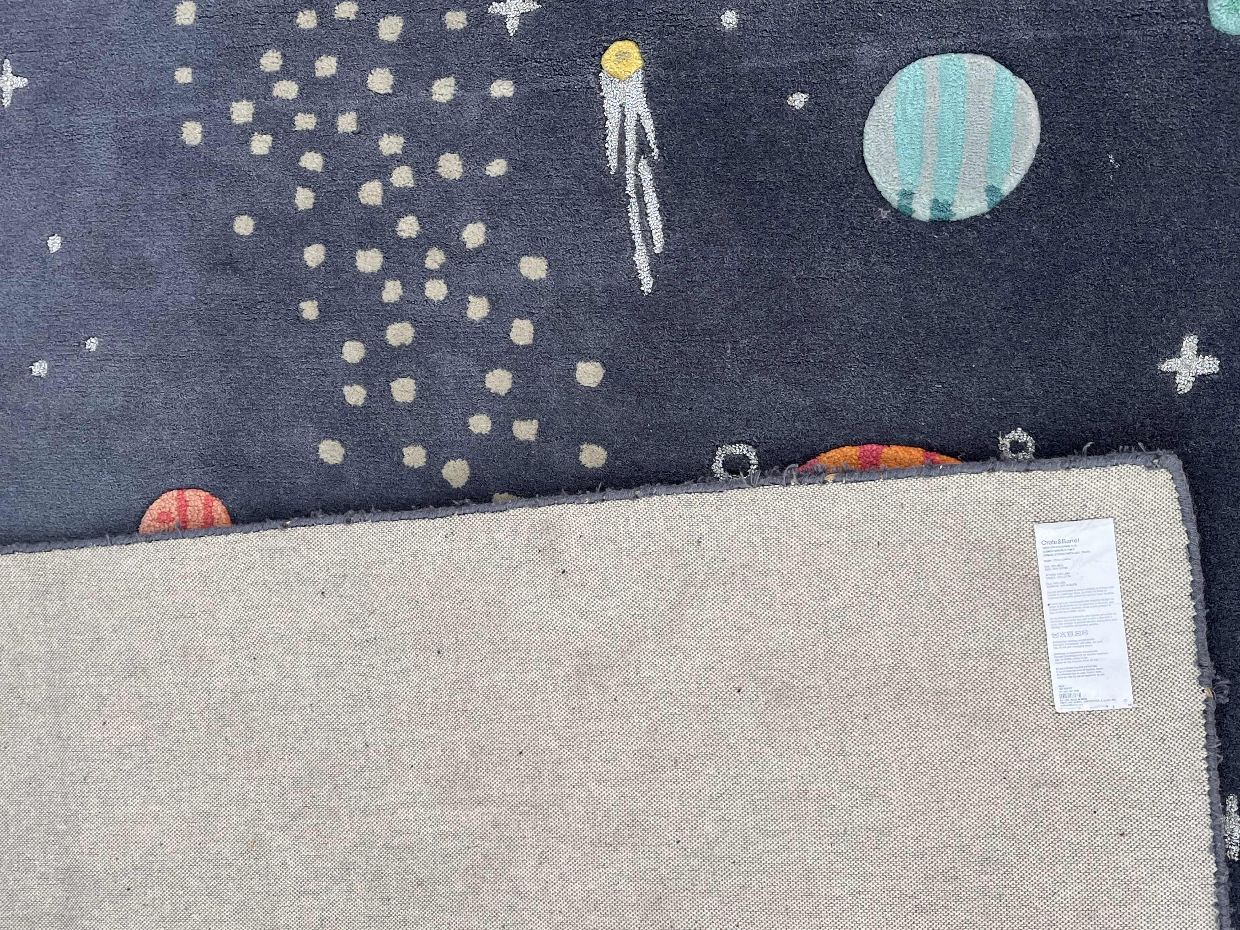 Photo 1 of CRATE & BARREL OUTER SPACE DARK BLUE WOOL AREA RUG 61” X 96”