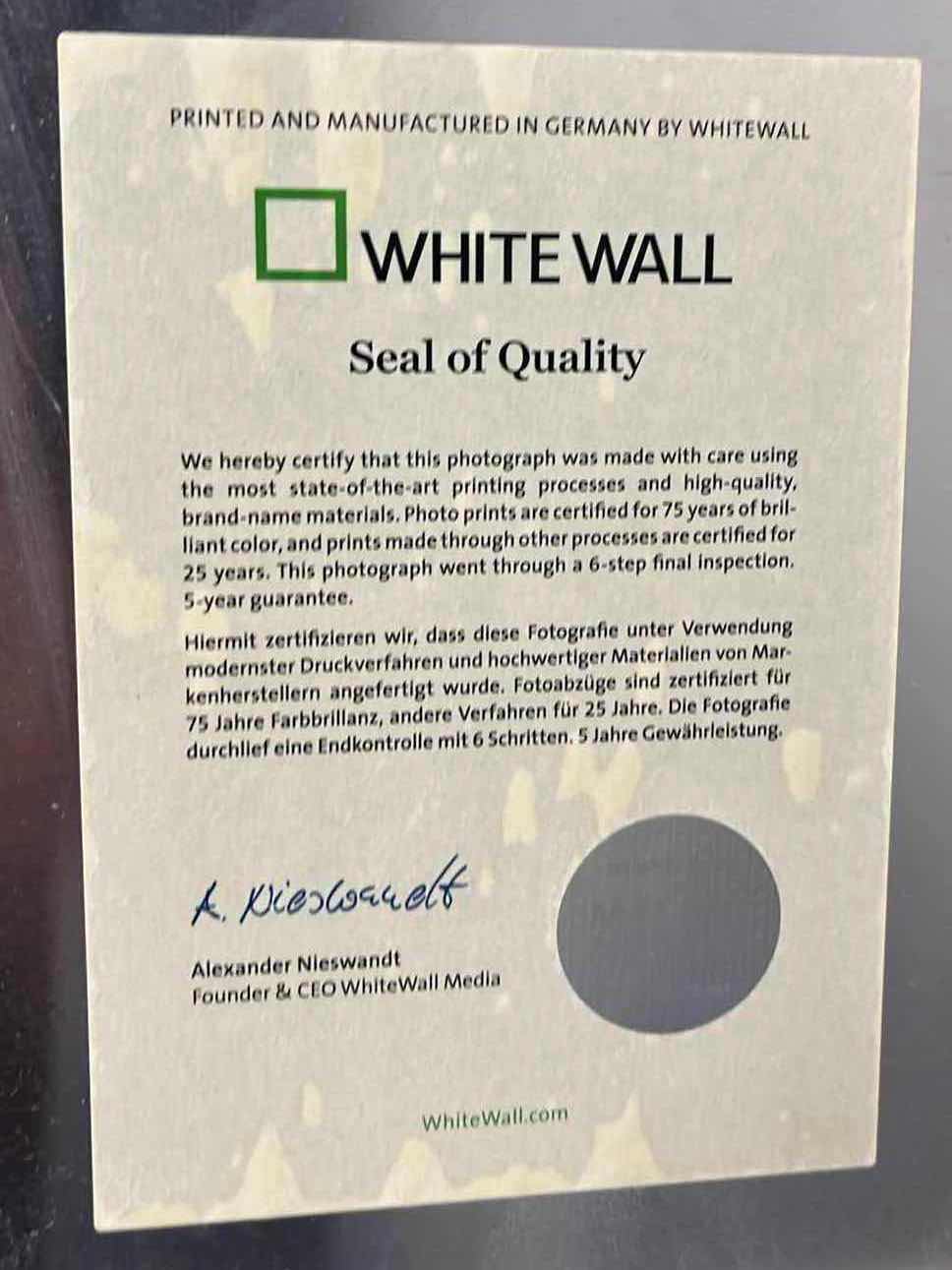 Photo 1 of AK BOYD PHOTO WHITE WALL ALUMINUM SIGN ARTWORK 25” X 25.5”