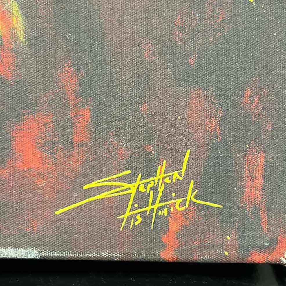 Photo 1 of BOB MARLEY UP IN SMOKE CANVAS ARTWORK BY STEPHEN FISHWICK 19.75” X 19.75”