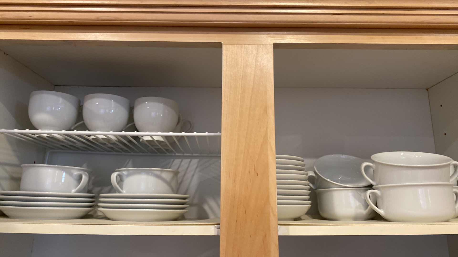 Photo 4 of CONTENTS OF SHELF WILLIAMS SONOMA SOUP BOWLS, MIKASA CUPS, SAUCERS