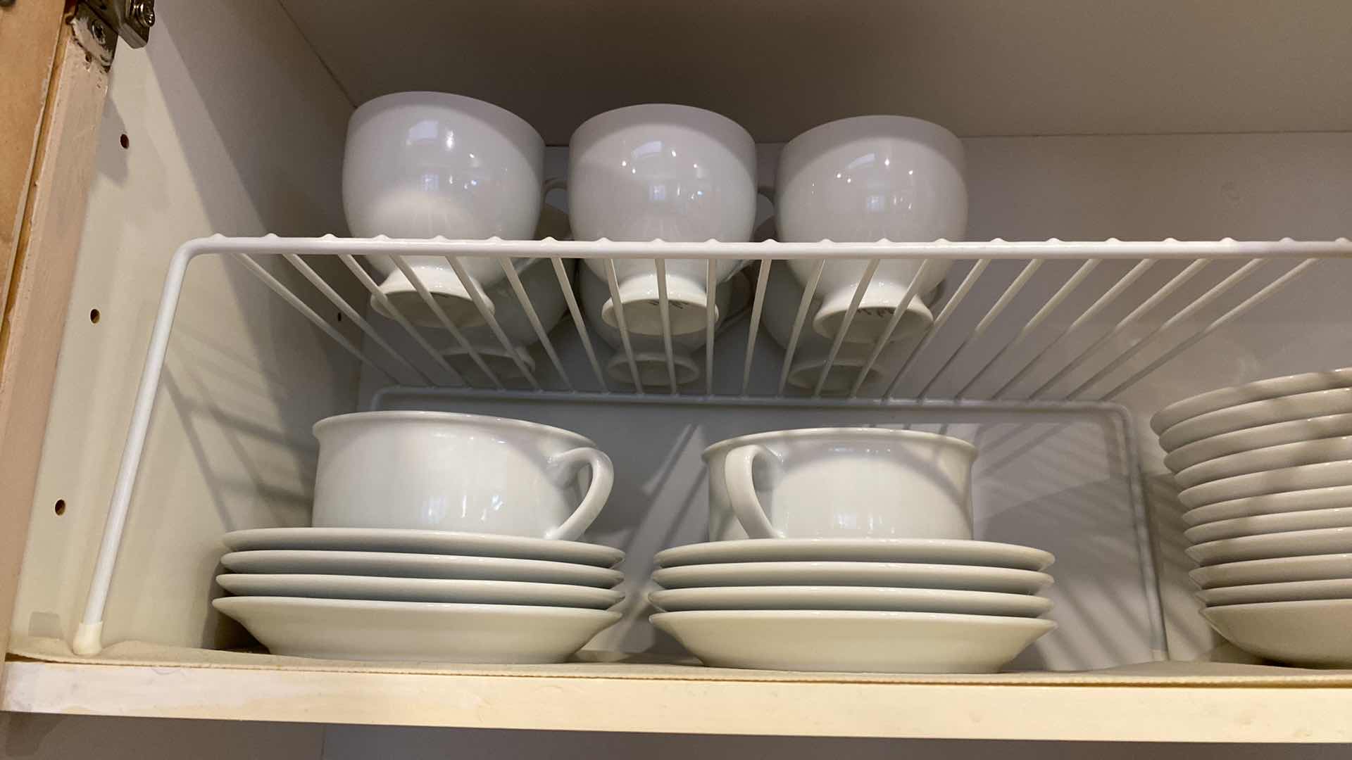 Photo 2 of CONTENTS OF SHELF WILLIAMS SONOMA SOUP BOWLS, MIKASA CUPS, SAUCERS