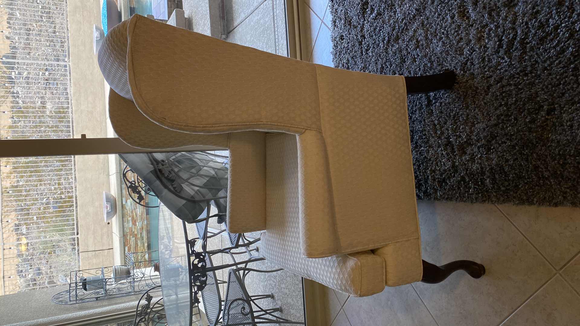 Photo 3 of PEMBROOK WINGBACK CREAM AND PEACH OCCASIONAL CHAIR