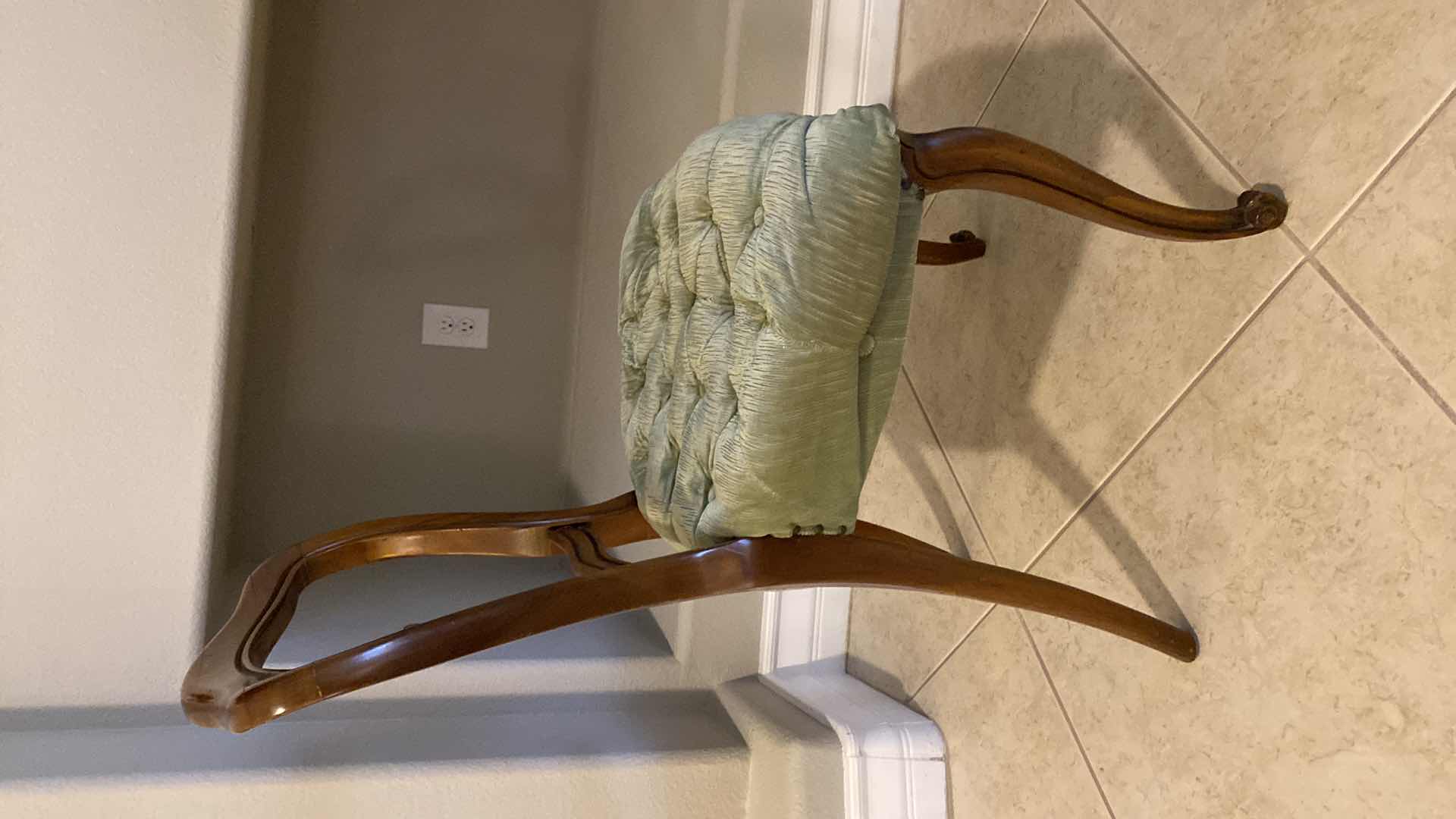 Photo 2 of VANITY CHAIR WITH GREEN UPHOLSTERY