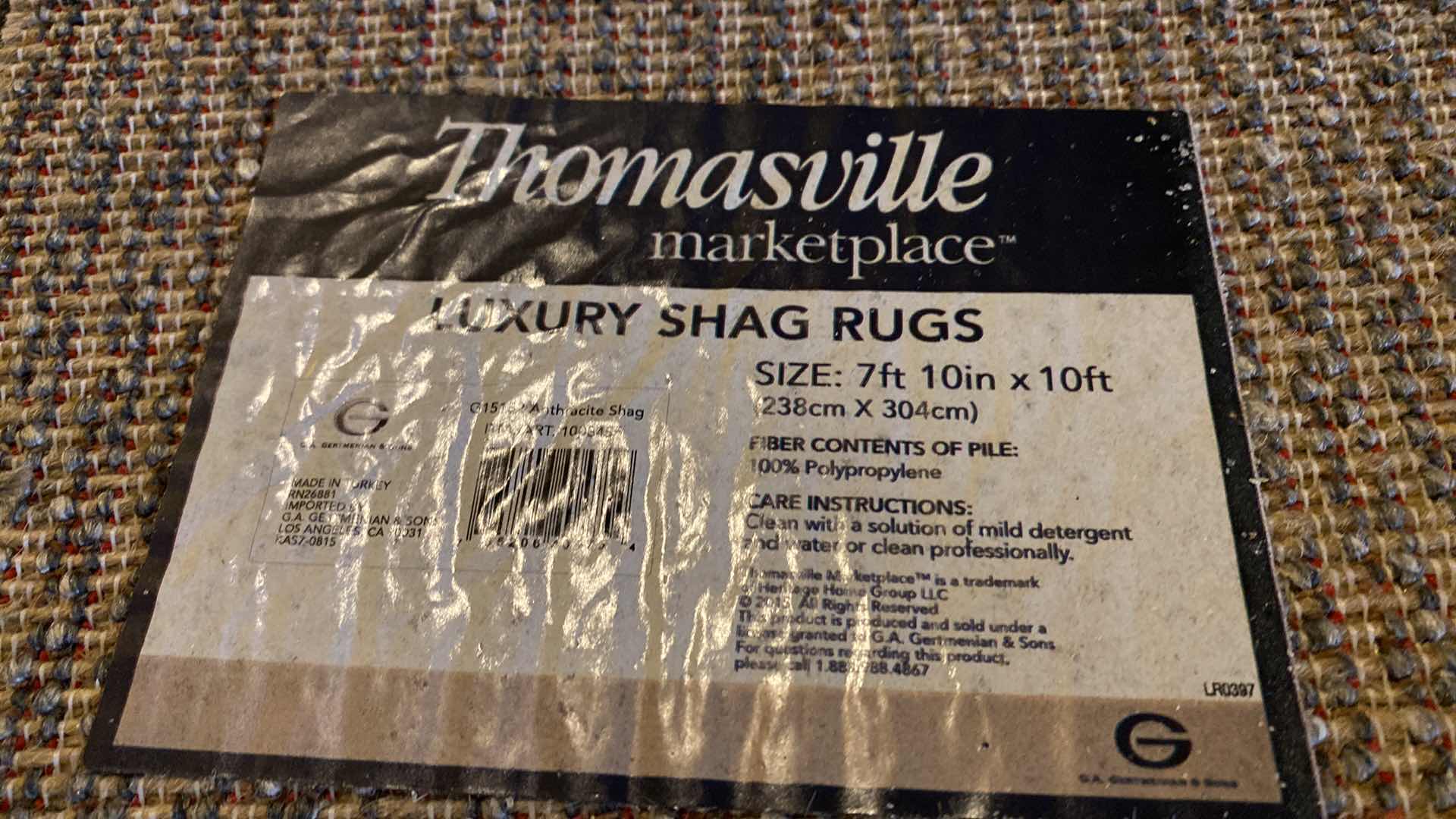 Photo 1 of THOMASVILLE LUXURY GRAY SHAG RUG 7’10” X 10’