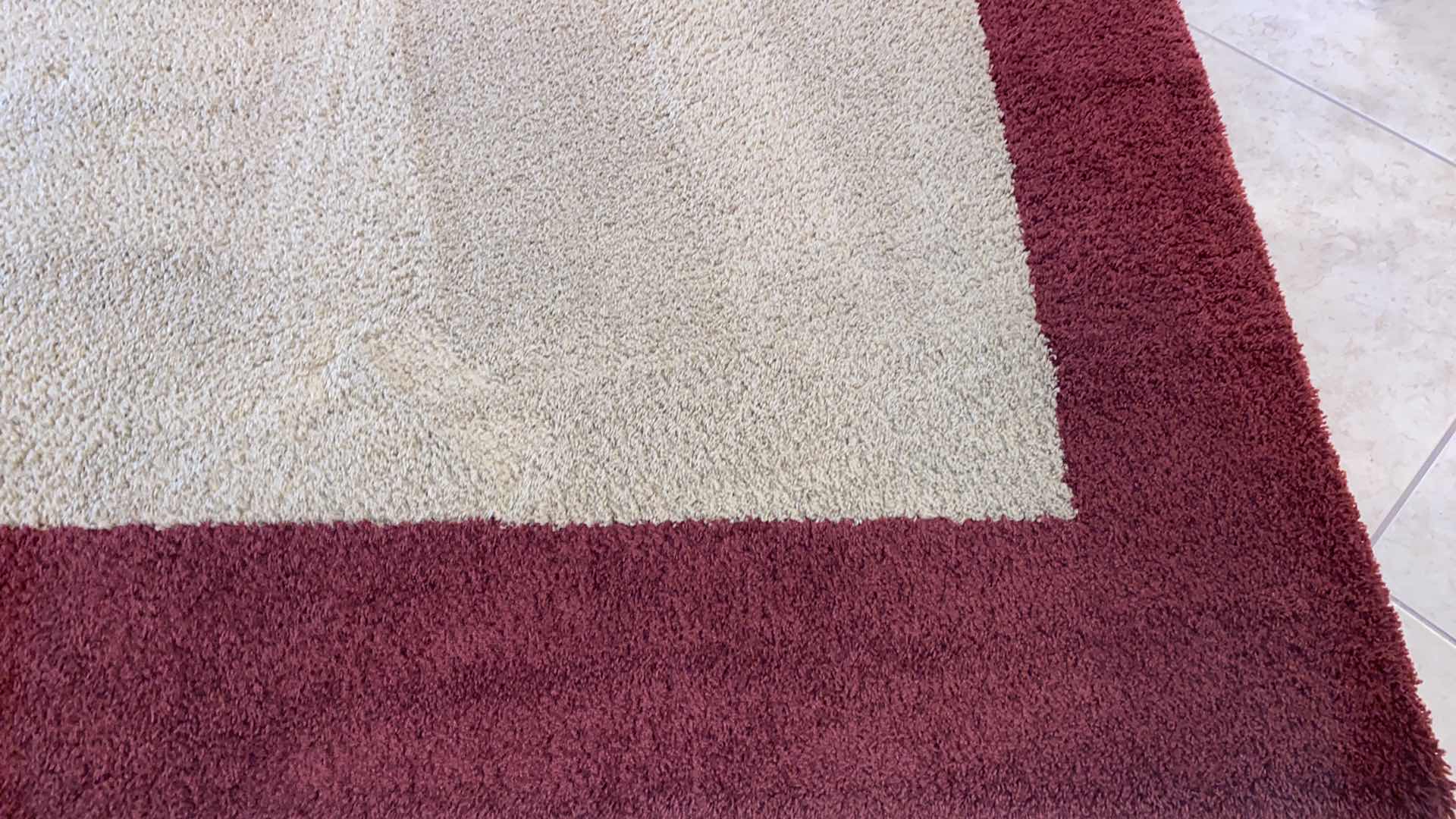 Photo 1 of CUSTOM DUPONT STAINMASTER RED AND TAUPE AREA RUG 8’ X 9’