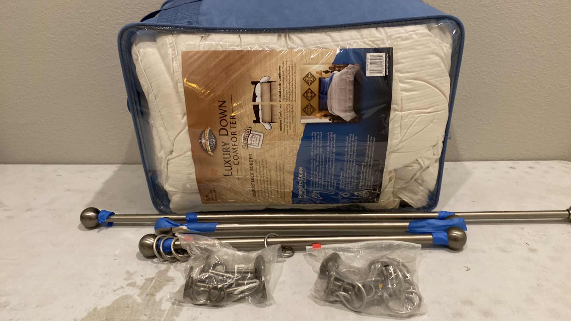 Photo 1 of PACIFIC COAST LUXURY DOWN KING COMFORTER AND DRAPERY HARDWARE