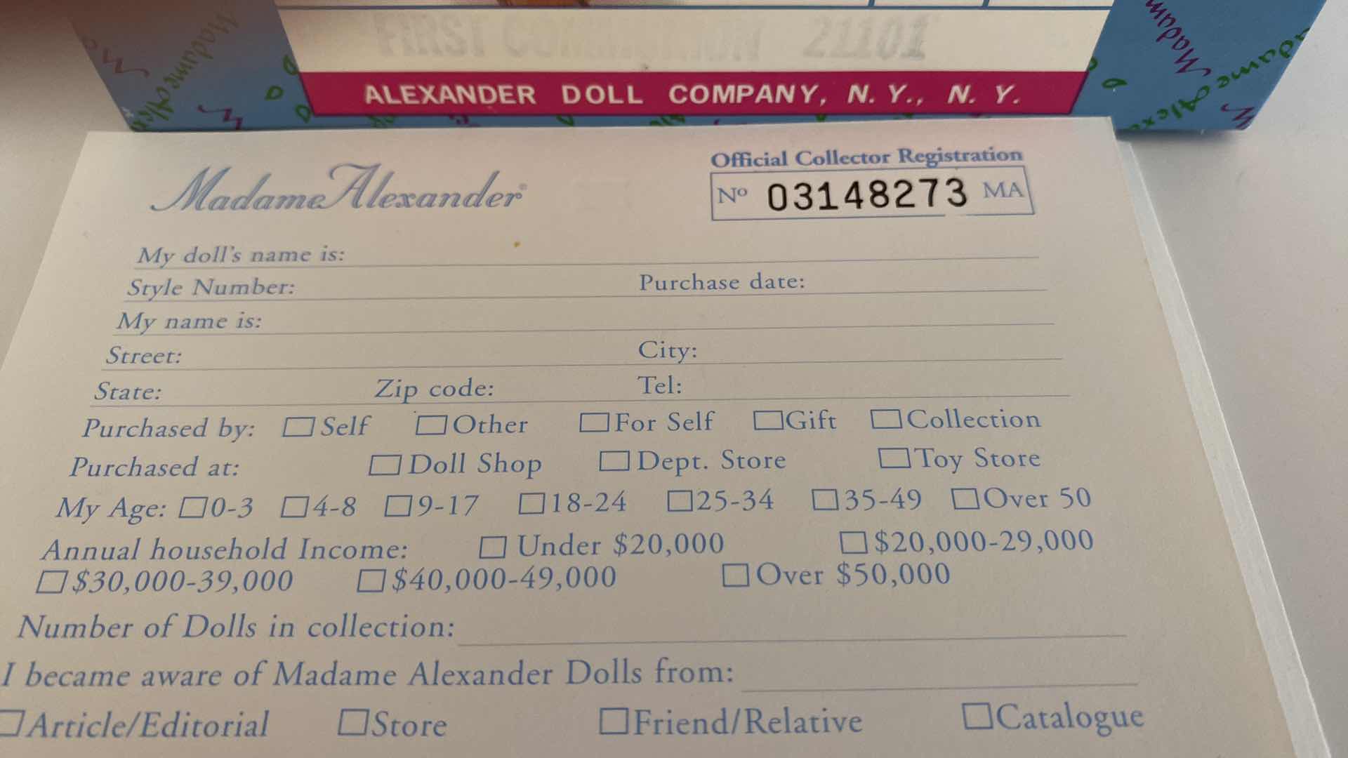 Photo 1 of MADAME ALEXANDER CLASSICS FIRST COMMUNION 21101 COLLECTIBLE H8”