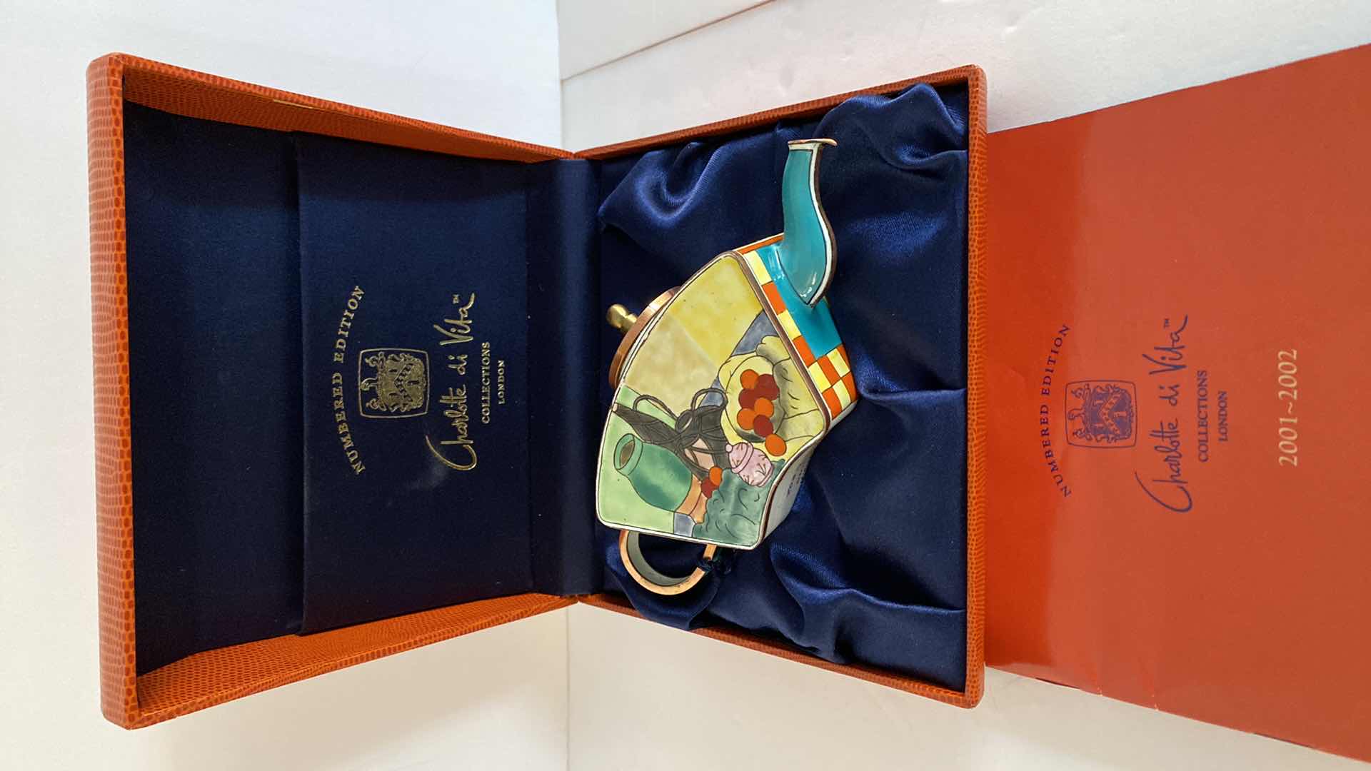 Photo 1 of CHARLOTTE di VITA VINTAGE MINI TEAPOT CLOISONNÉ ENAMELED MINATURE