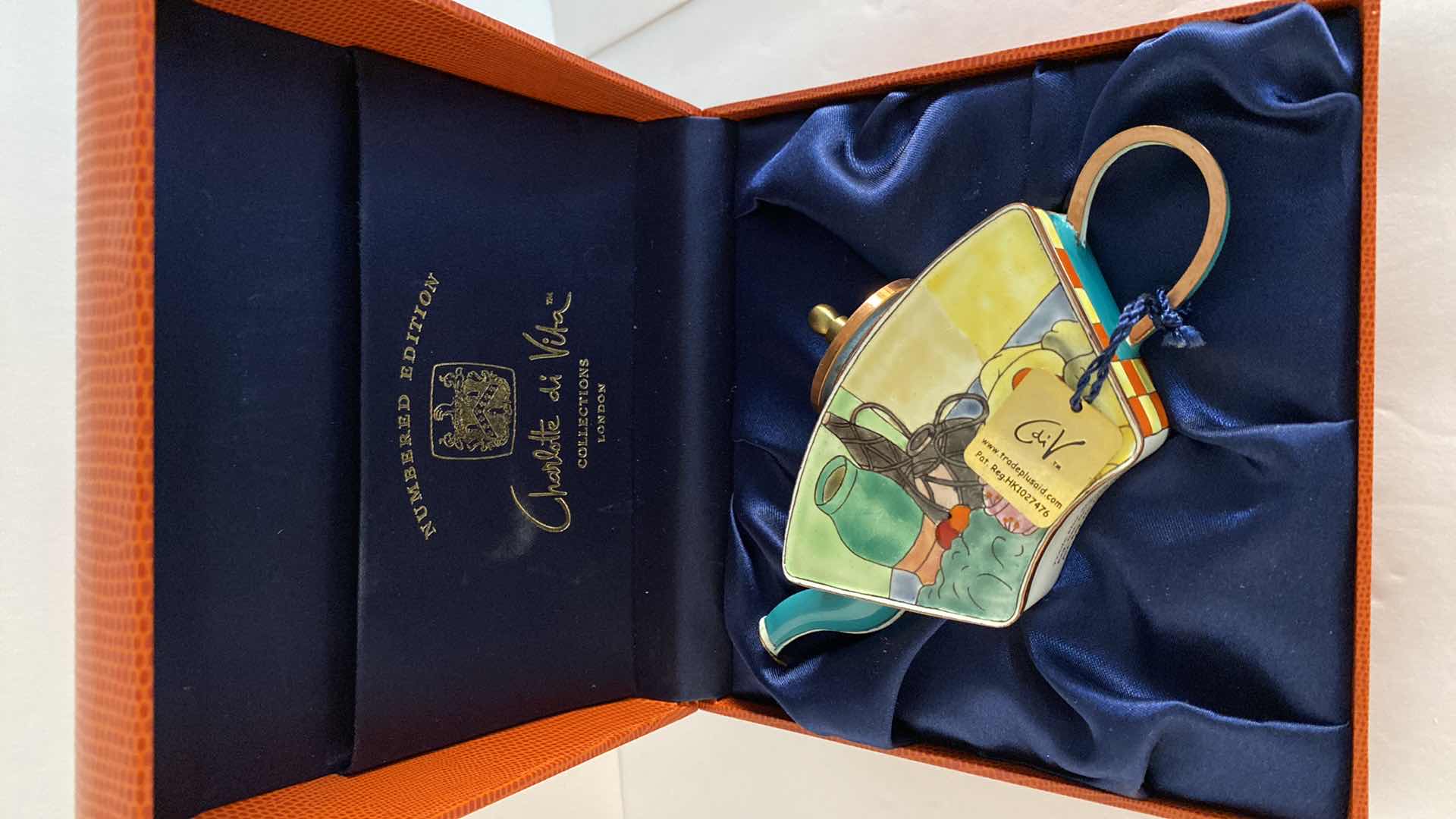 Photo 1 of CHARLOTTE di VITA VINTAGE MINI TEAPOT CLOISONNÉ ENAMELED MINATURE