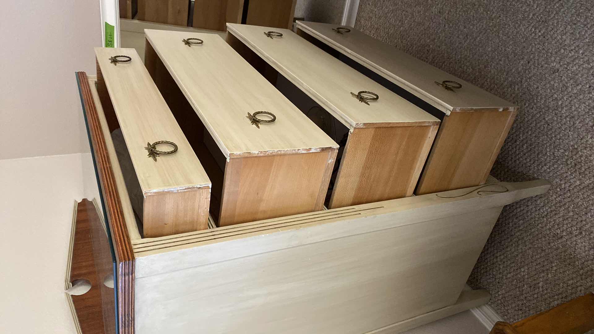 Photo 1 of VINTAGE 4 DRAWER CHEST WITH GLASS TOP 34" X 19" H48"