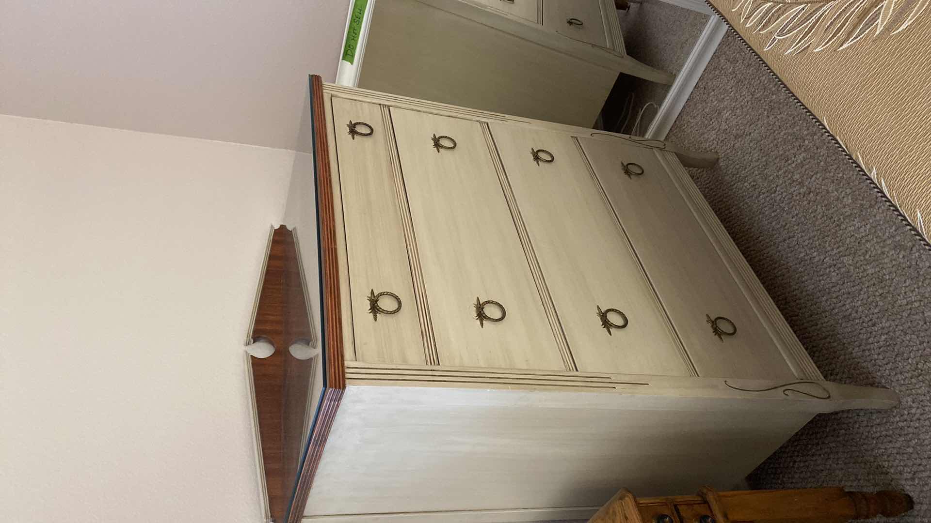 Photo 1 of VINTAGE 4 DRAWER CHEST WITH GLASS TOP 34" X 19" H48"