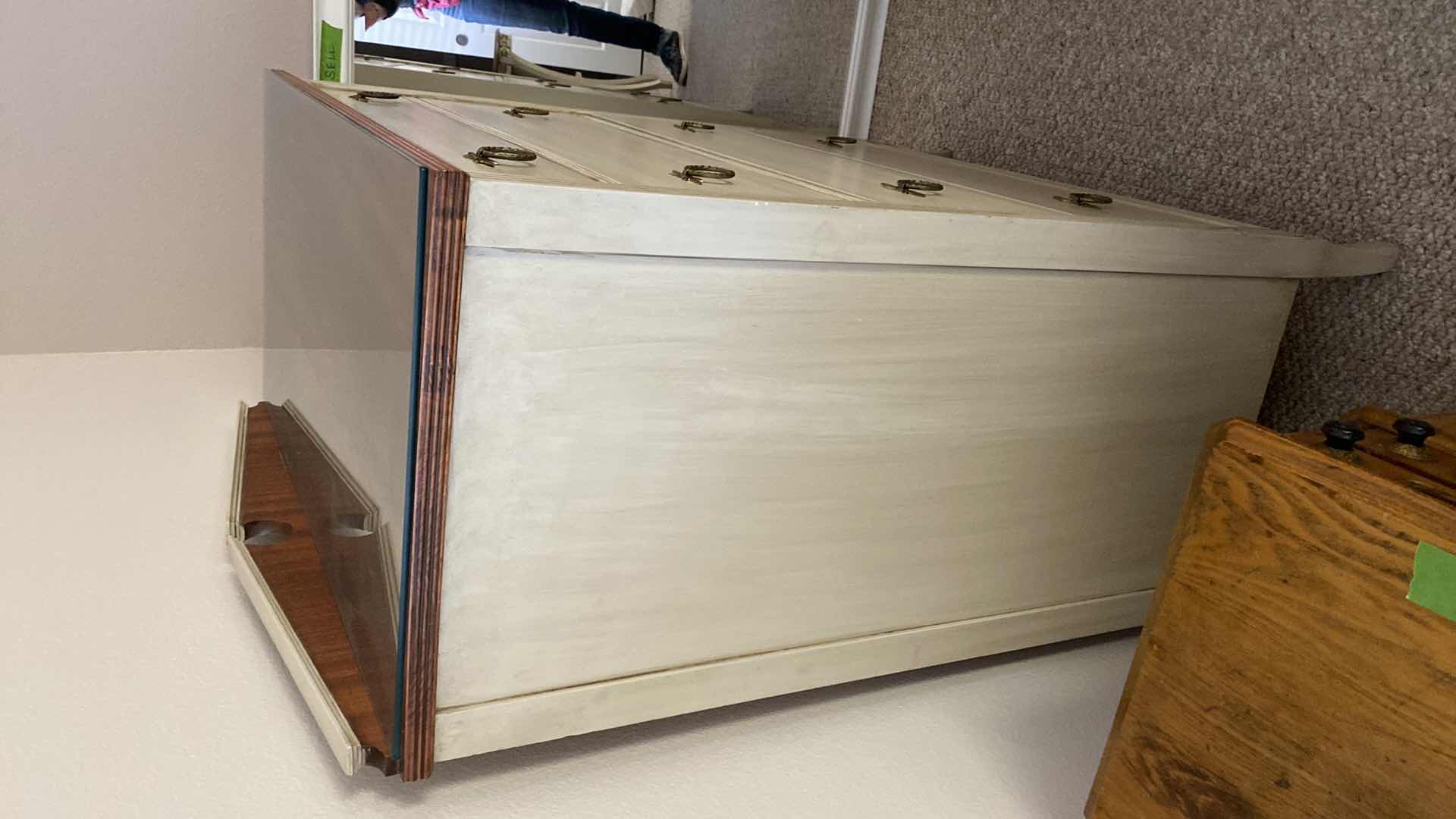 Photo 1 of VINTAGE 4 DRAWER CHEST WITH GLASS TOP 34" X 19" H48"