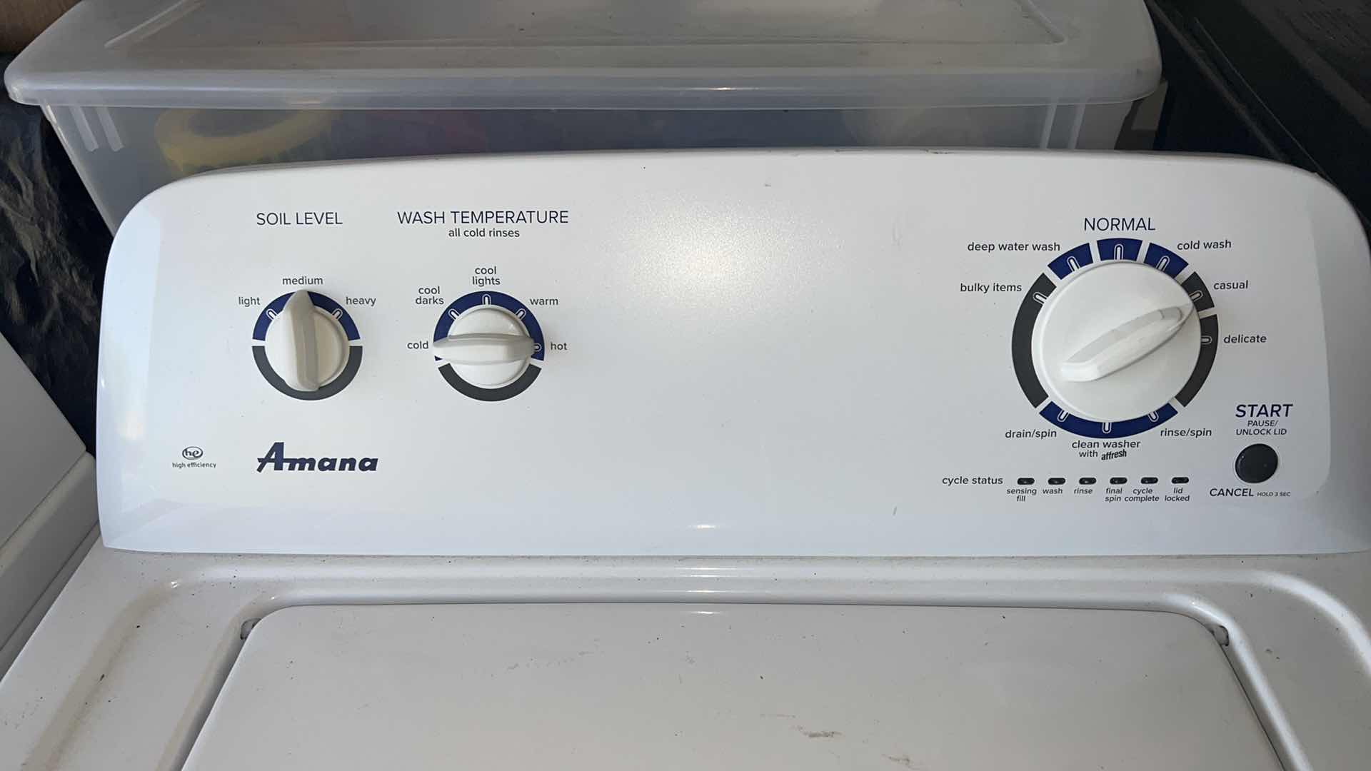Photo 1 of WHITE AMANA WASHING MACHINE