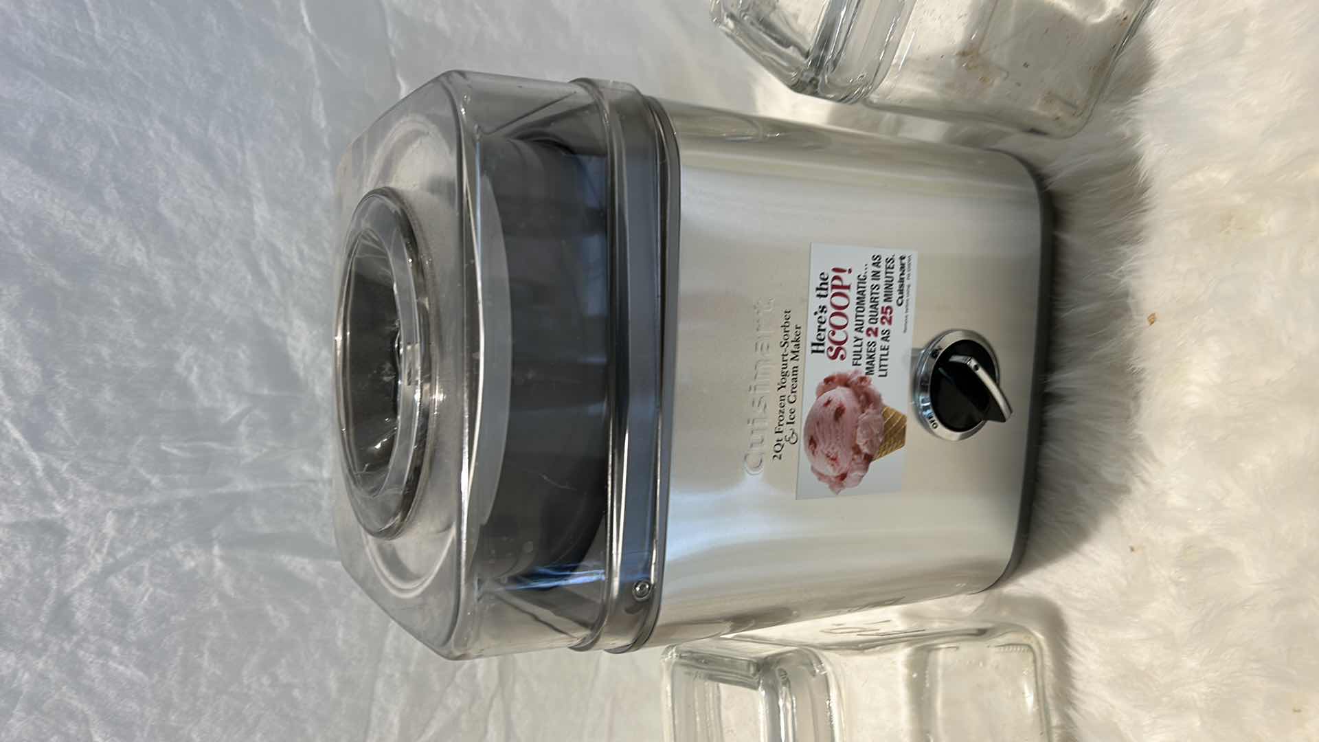 Photo 1 of CUISINART 2 QT FROZEN YOGURT - SORBET & ICE CREAM MAKER AND 2 GLASS CANISTERS