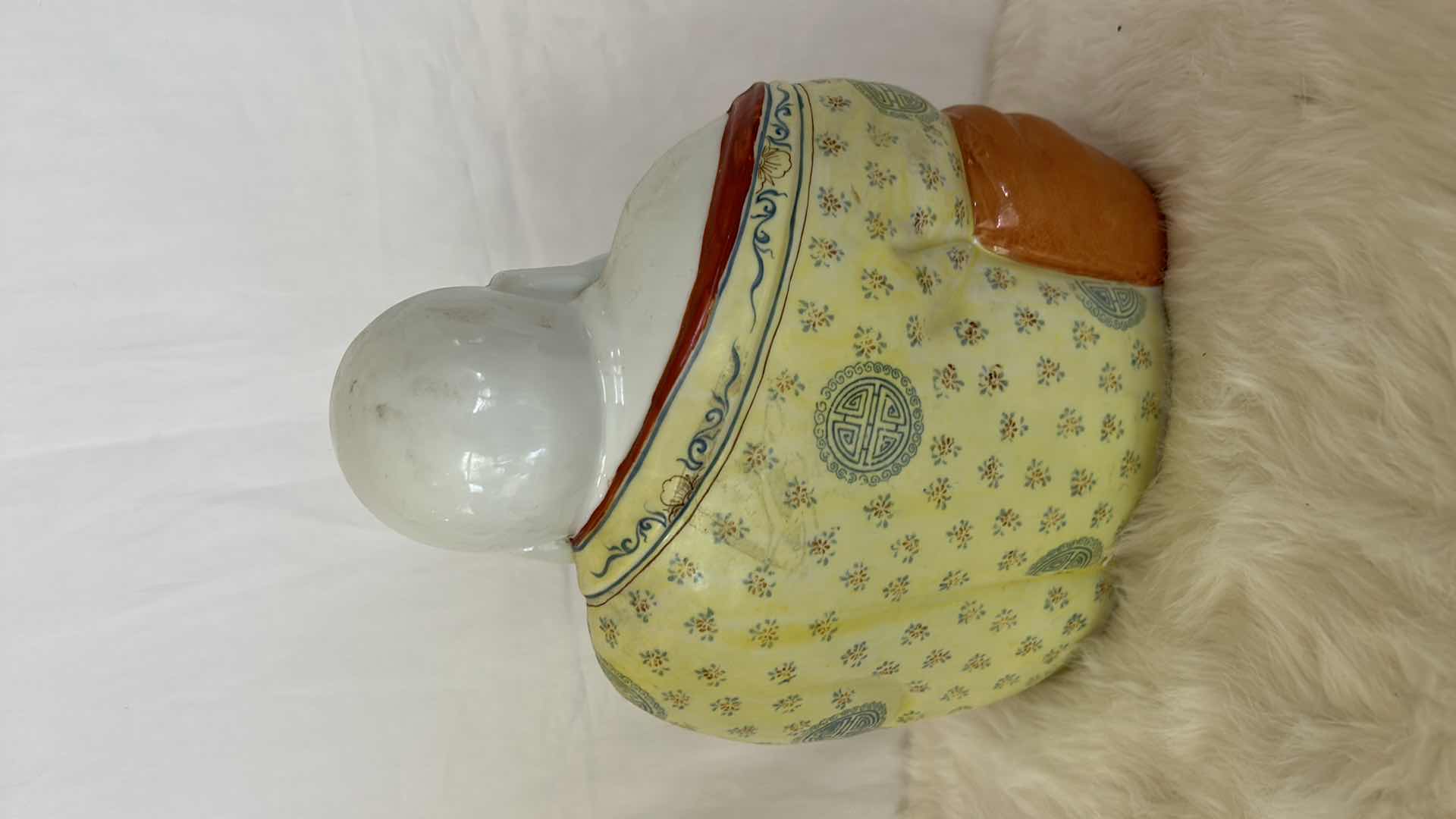 Photo 3 of PORCELAIN BUDDHA AND FOO DOG BOTH STAMPED TALLEST H11”