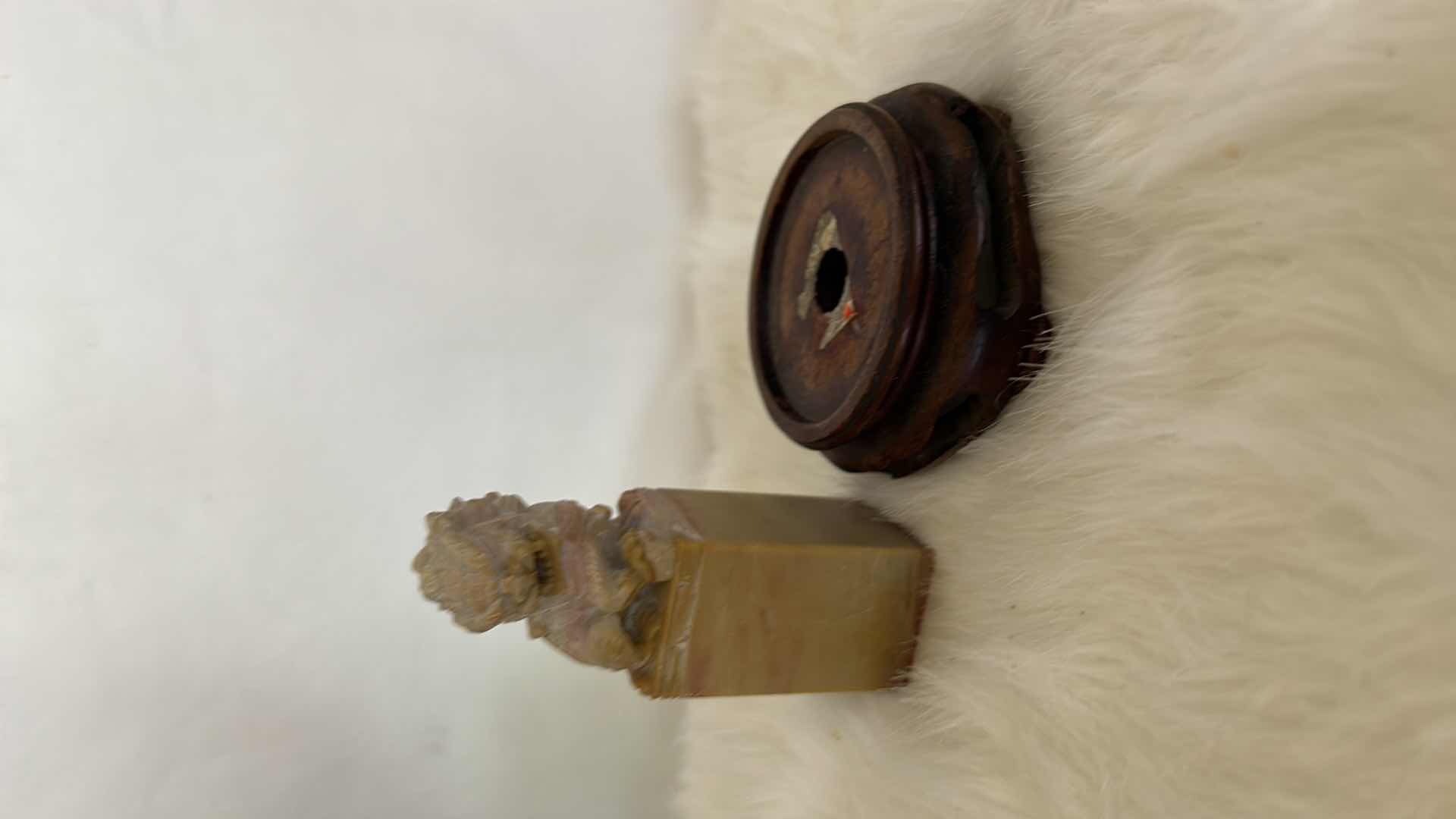 Photo 4 of 4 PC - ASIAN DECOR - VINTAGE DIORAMA 9.5", FOO DOG STATUE AND MORE