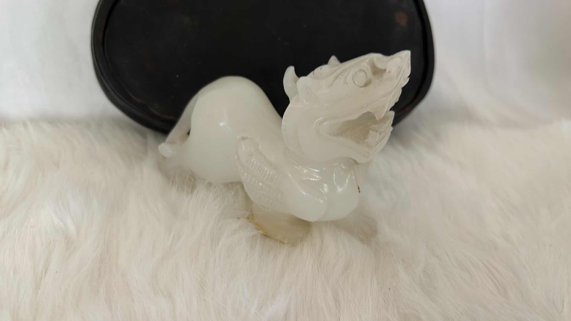 Photo 1 of 3 PC ASIAN DECOR GOLDEN STATUE, FOO DOG AND PORCELAIN GINGER JAR (TALLEST 9.5”)