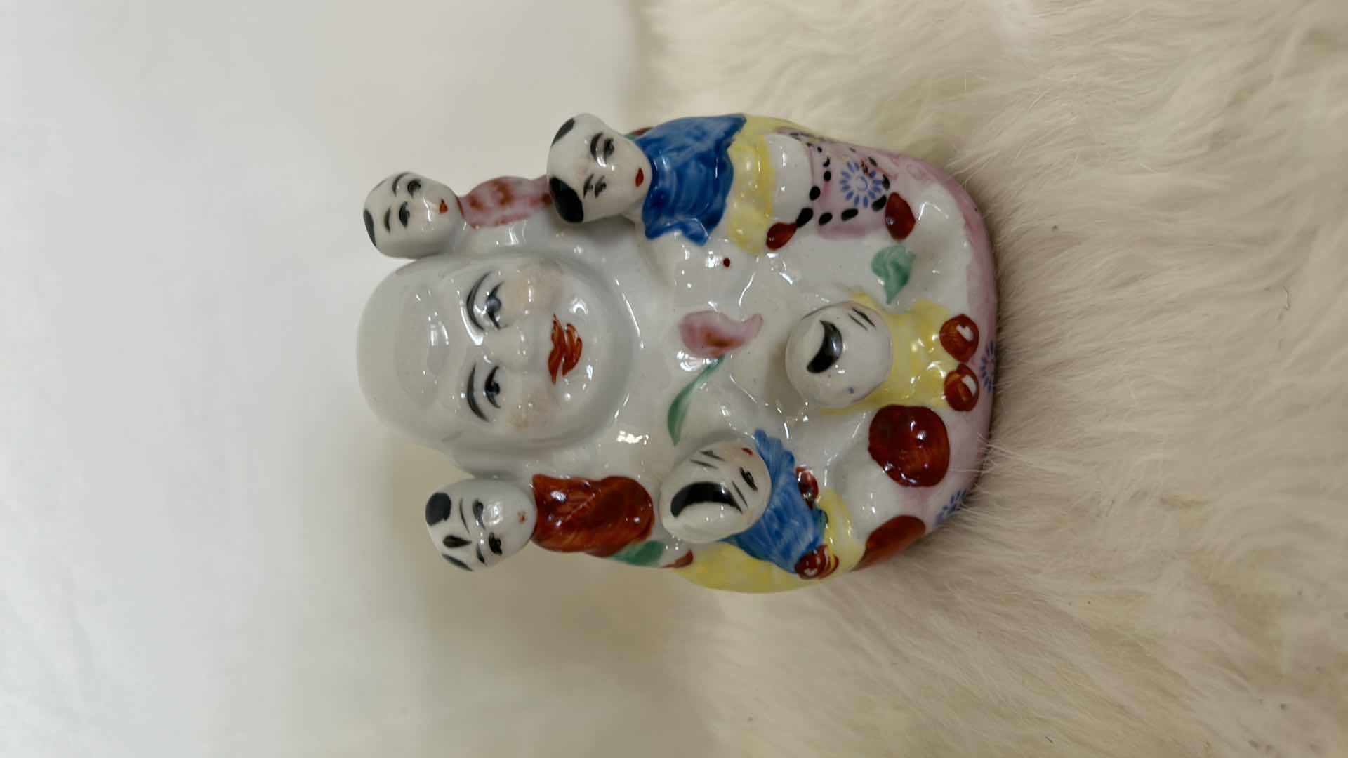 Photo 1 of 4 PORCELAIN LAUGHING BUDDHAS TALLEST 10”