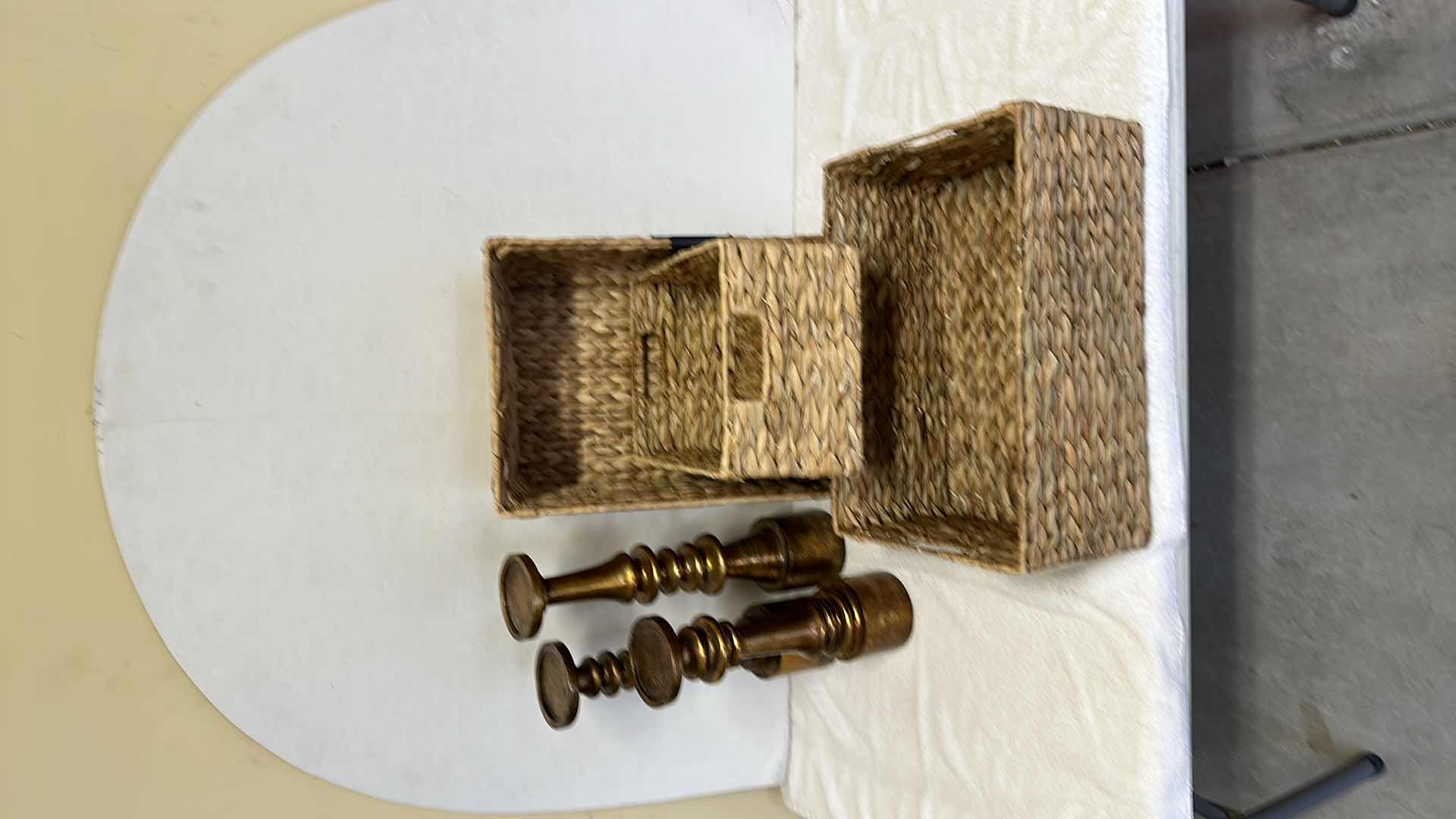 Photo 1 of BASKETS AND CANDLE HOLDERS