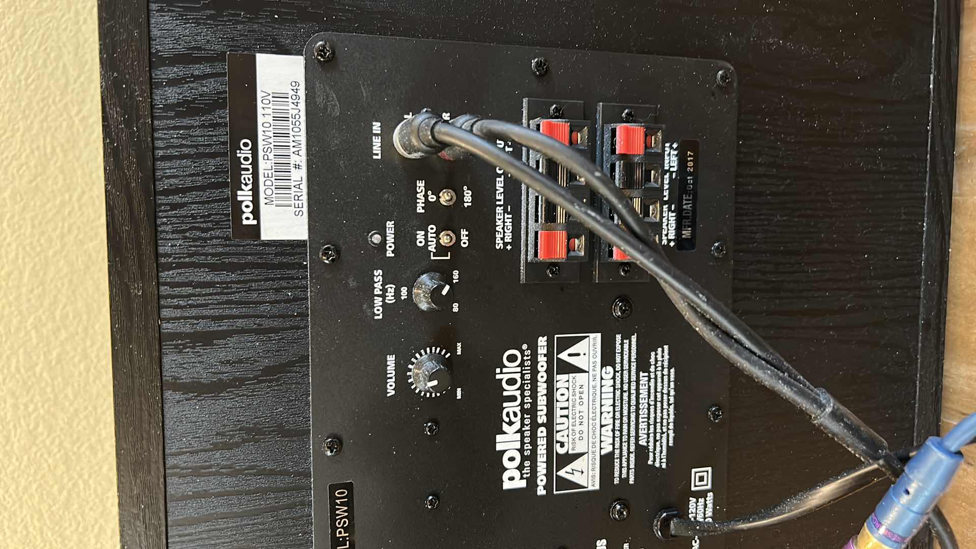 Photo 4 of 2 MATCHING POLK AUDIO SPEAKERS MODEL PSW10