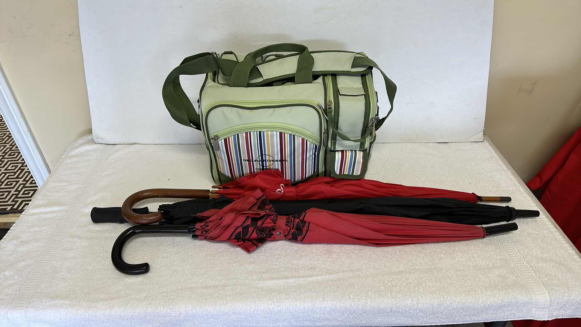 Photo 1 of 3- UMBRELLAS, PICNIC BAG 