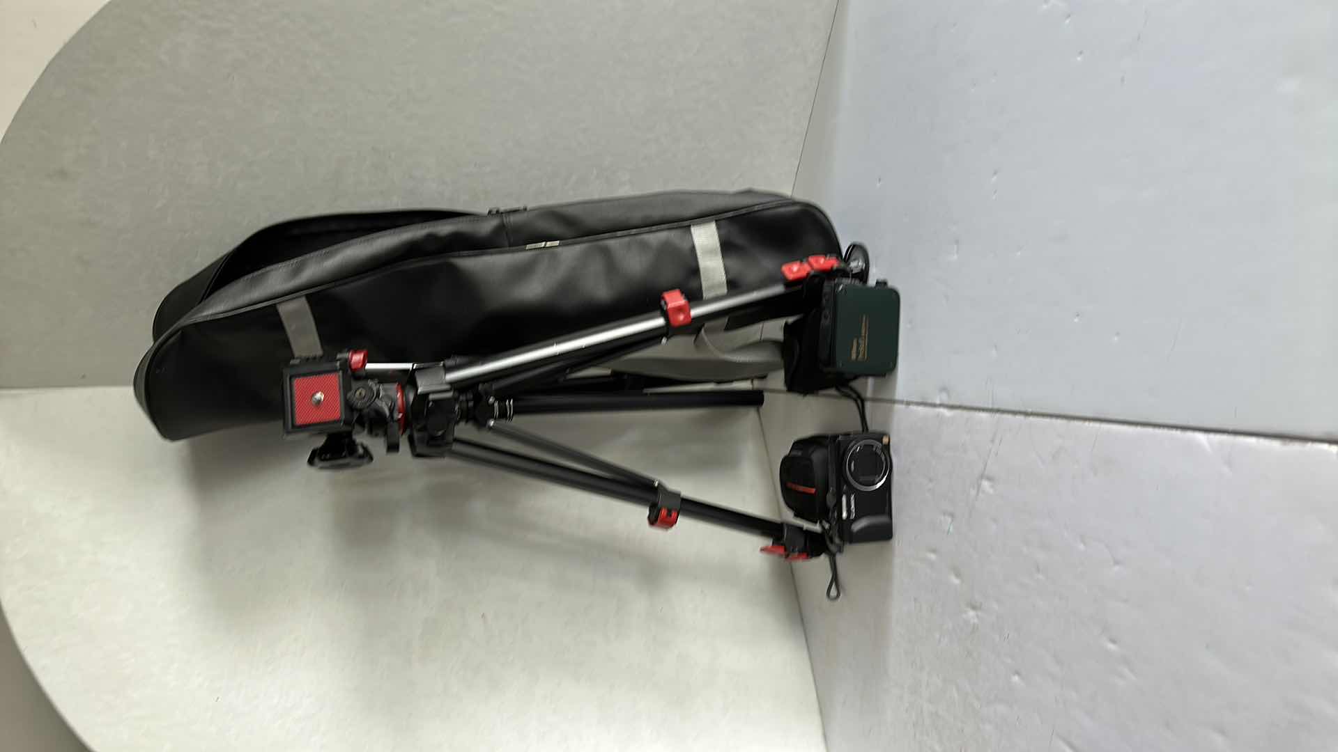 Photo 1 of SMALL TRIPOD AND LUMIX CAMERA AND NIKON LASER 440