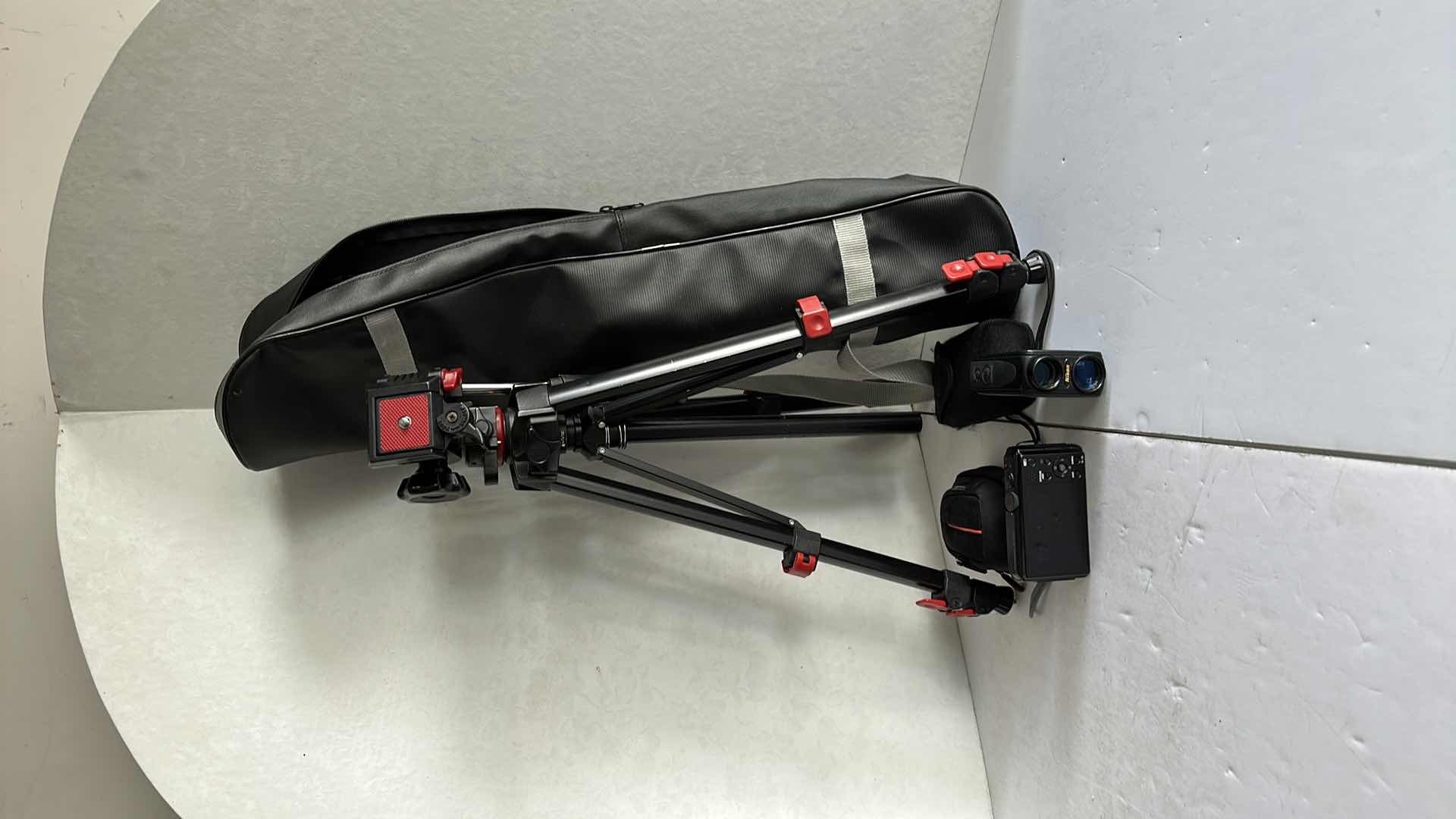 Photo 1 of SMALL TRIPOD AND LUMIX CAMERA AND NIKON LASER 440