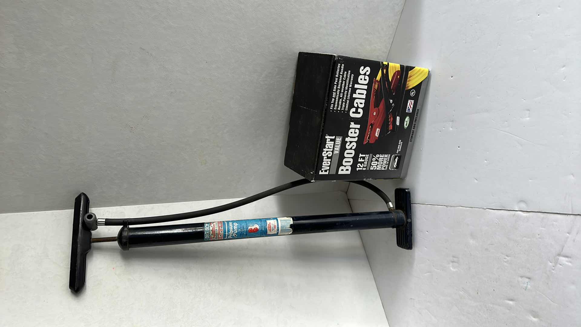 Photo 1 of ELECTRIC TRIMMER AND BOOSTER CABLES AND AIR PUMP