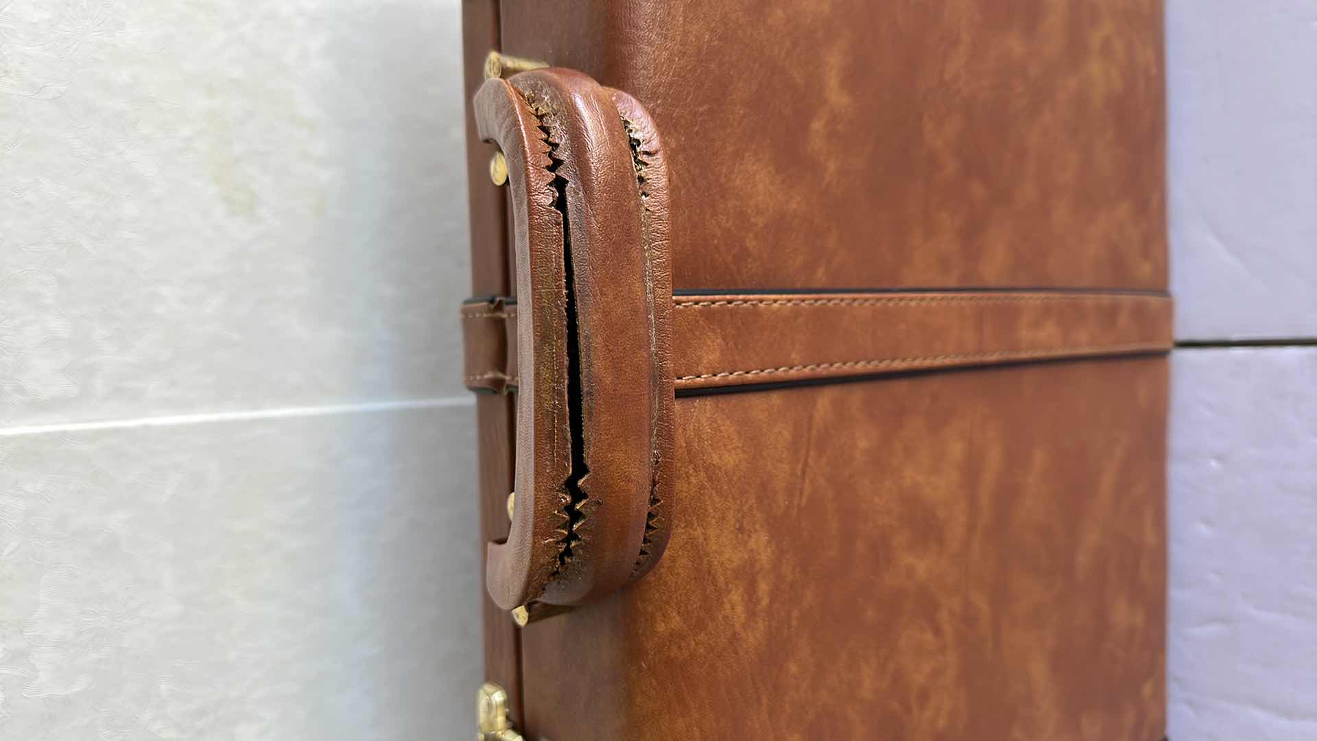 Photo 1 of LEATHER BREIFCASE,DAMAGED HANDLE