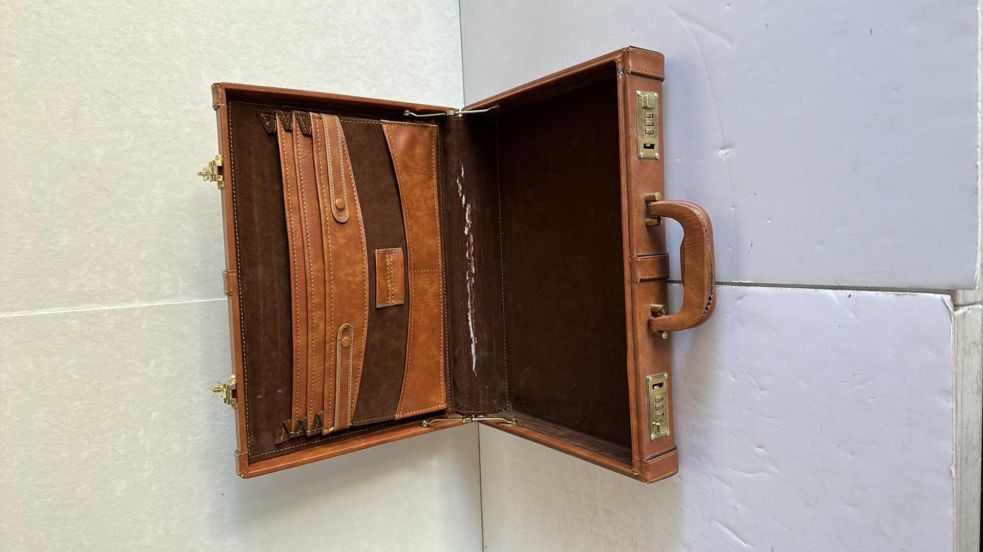 Photo 1 of LEATHER BREIFCASE,DAMAGED HANDLE