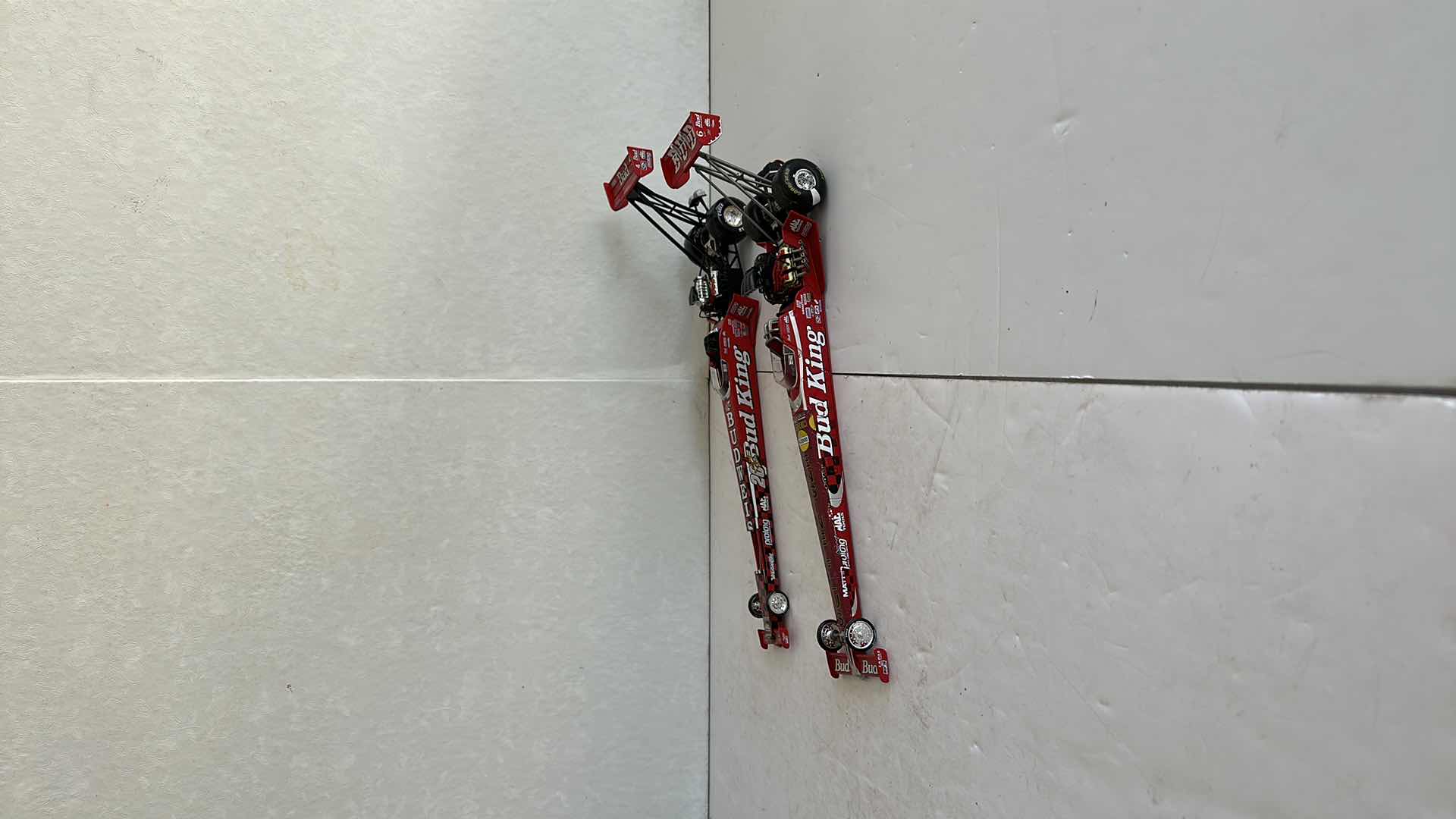 Photo 1 of TWO BUDWEISER DRAGSTER MODELS 16”