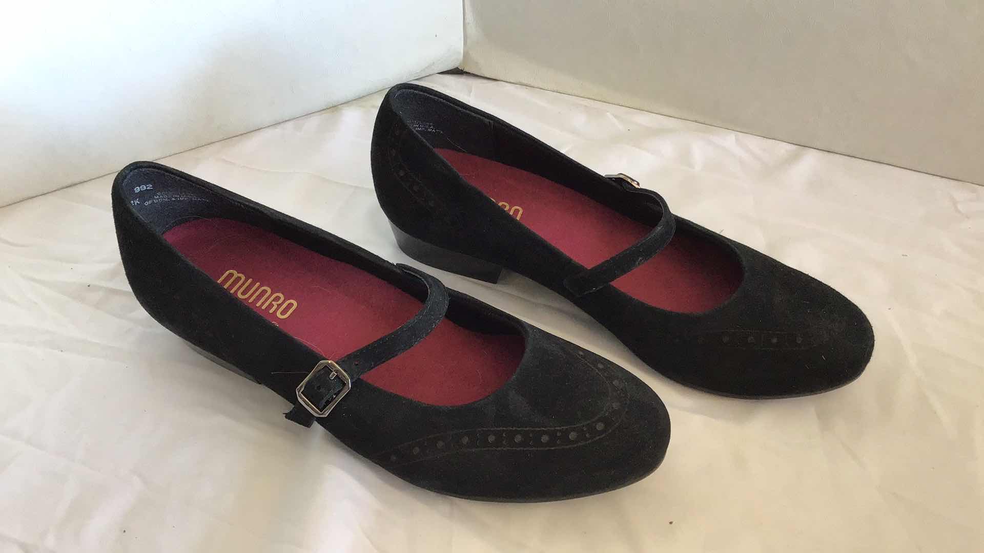Photo 1 of MUNRO AMERICAN WOMENS SHOES WITNEY BLACK SUEDE  SIZE 8 1/2 & LEXI TAUPE SUEDE BOOTS SIZE 9
