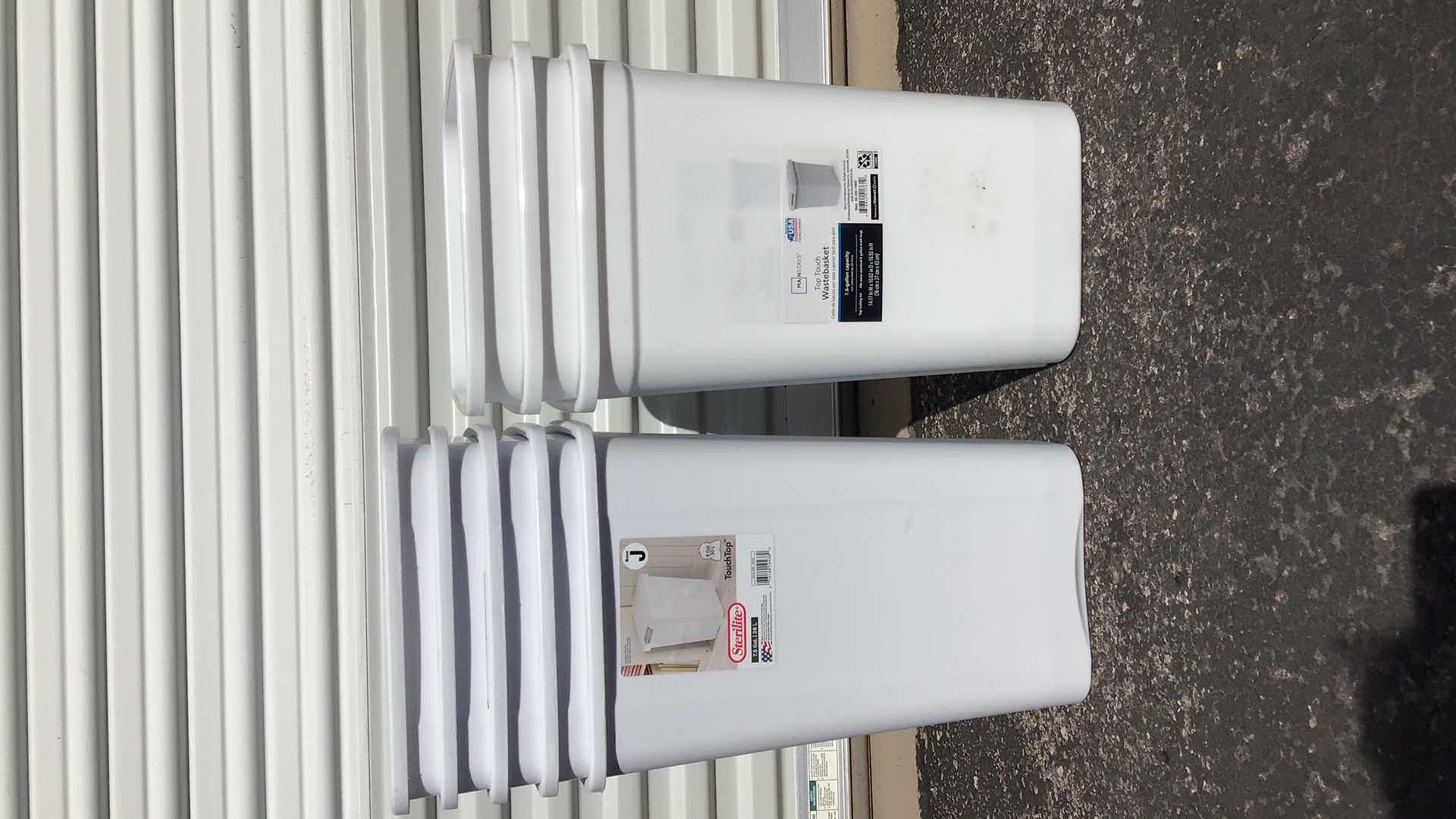 Photo 1 of 5 STERILITE 7GAL TRASH BINS & 3 MAINSTAYS 7GAL TRASH BINS