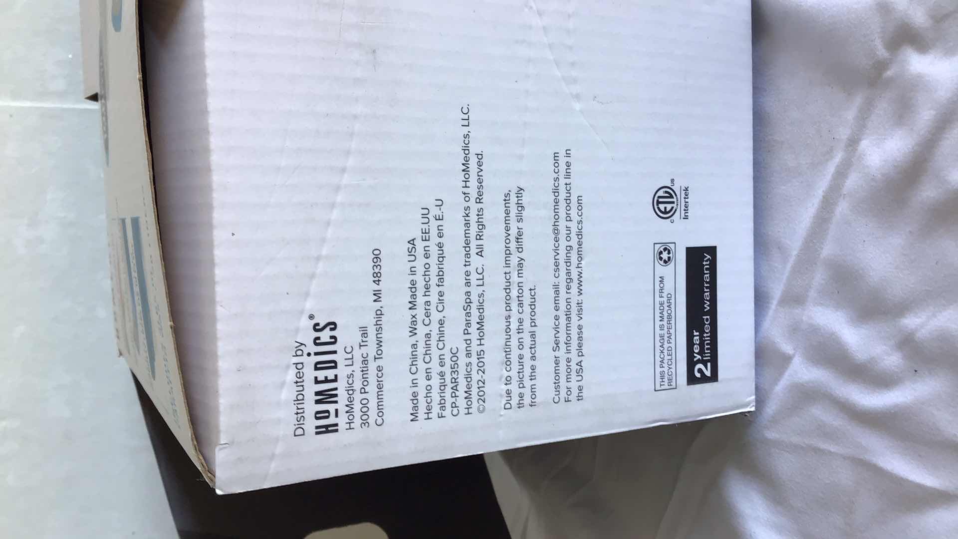 Photo 1 of HOMEDICS PARASPA PLUS PARAFFIN BATH PAR350B