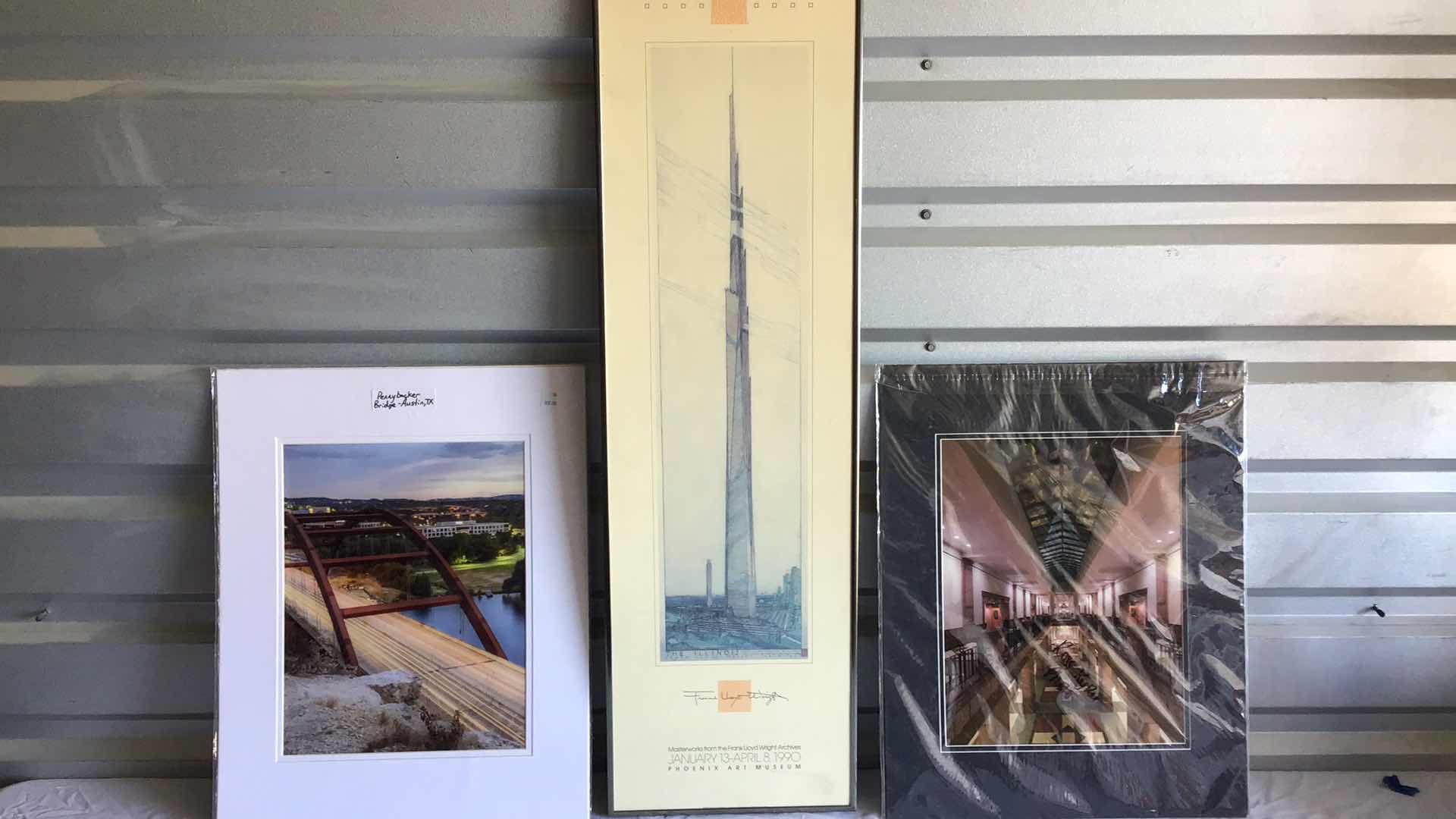 Photo 1 of MILE HIGH ILLINOIS FRANK LLOYD WRIGHT 36” X 11” (Z GALLERIE) & 3 ROSS KYKER PHOTOS 20” X 16”