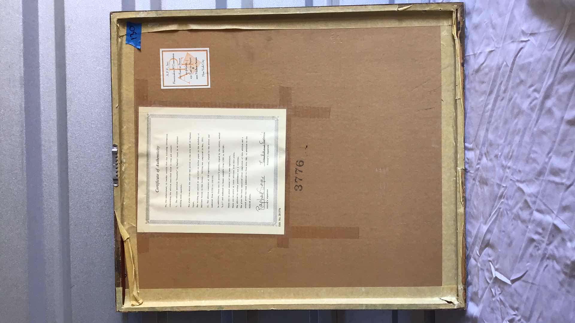 Photo 1 of AUTHENTIC RAPHAEL SOYER PASSERBY AQUATINT FRAMED 22” X 19”