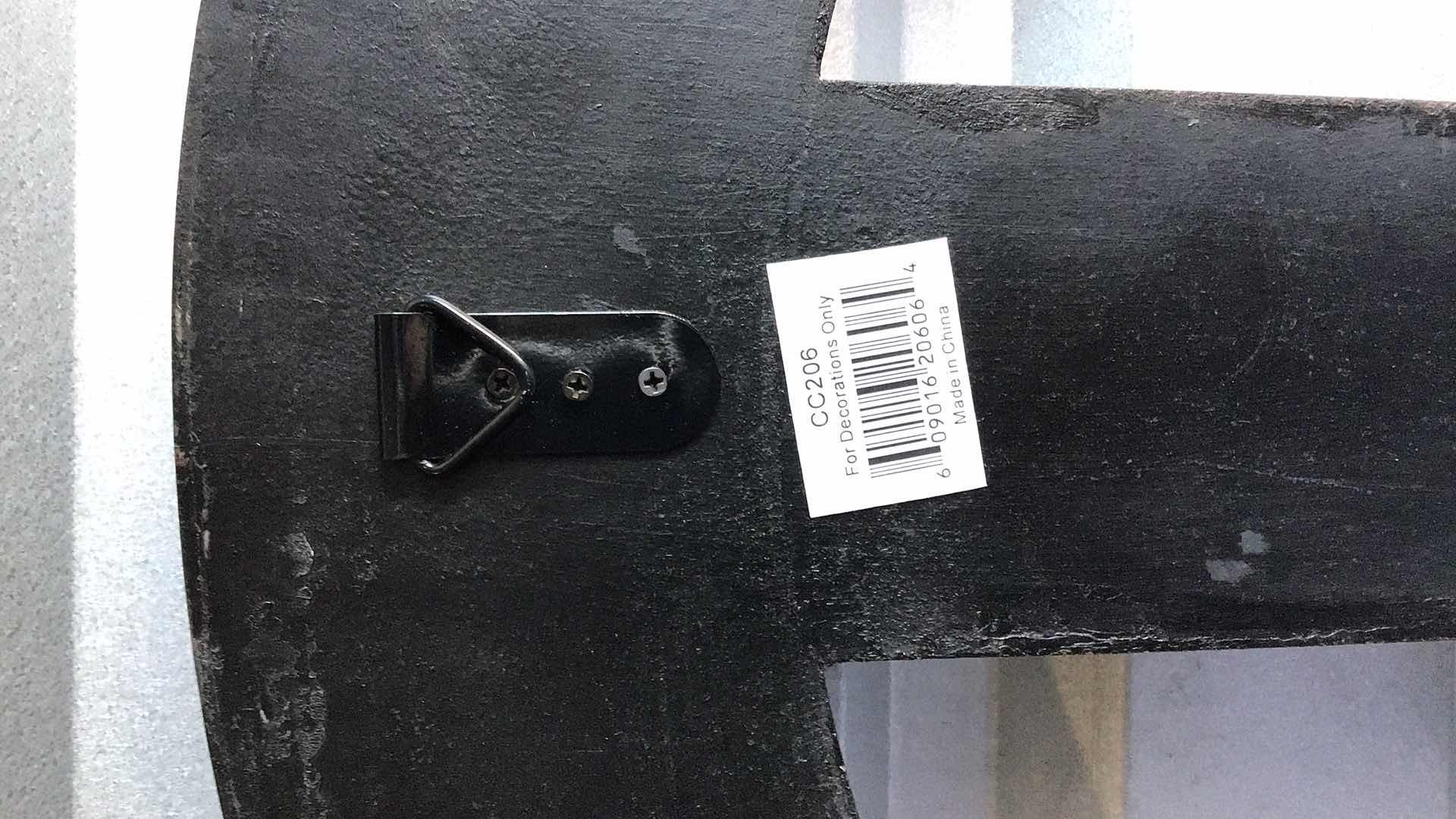 Photo 1 of WOODEN PEACE SIGN WALL CLOCK 26” DIAMETER