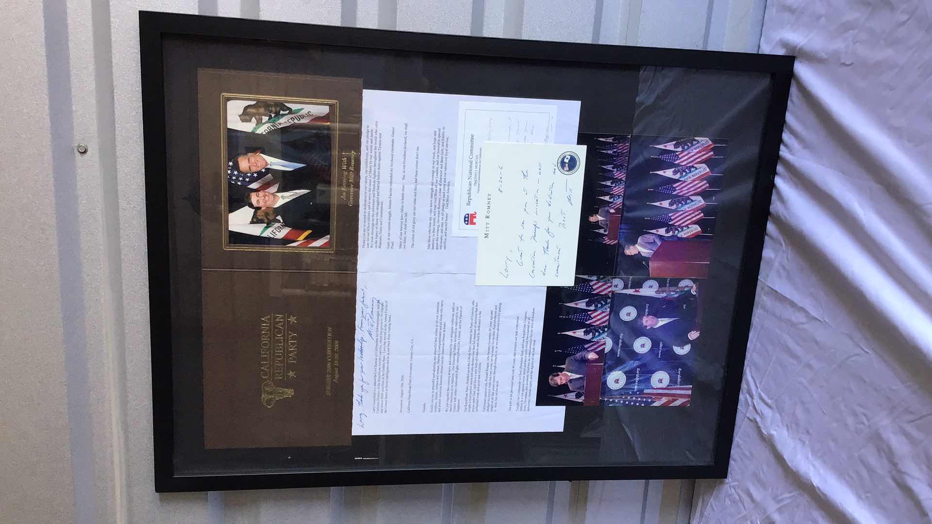 Photo 1 of CALIFORNIA REPUBLICAN PARTY SUMMER 2006 CONVENTION + LETTER FROM MITT ROMNEY 30” X 23”