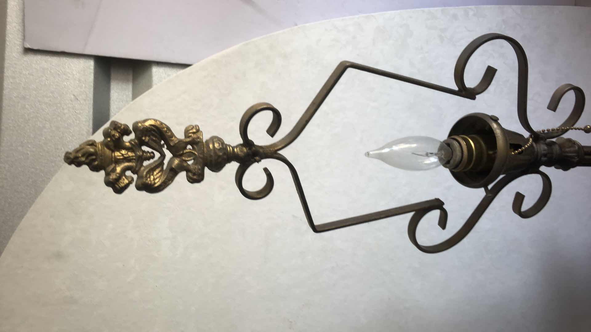 Photo 1 of ASSORTED HOME LIGHTING AND DECOR BUNDLE 3 LAMPS, 2 AMERICAN DJ LIGHTS, WALL BRACKET SCONCES, ETC