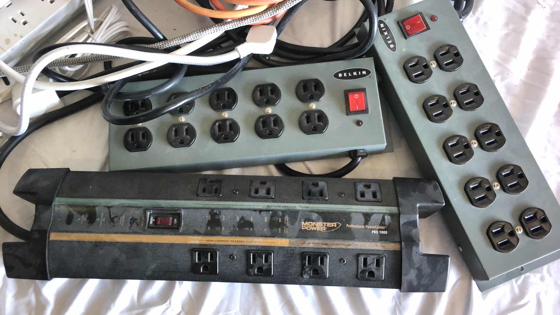 Photo 1 of BOX OF ASSORTED WORKING EXTENSION CABLES AND POWER JACKS