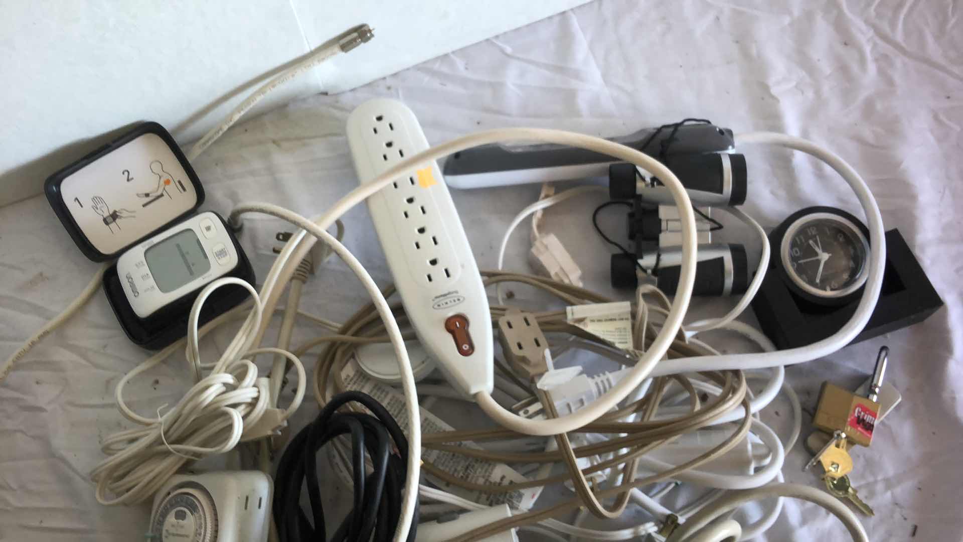 Photo 1 of BOX OF ASSORTED WORKING EXTENSION CABLES AND POWER JACKS