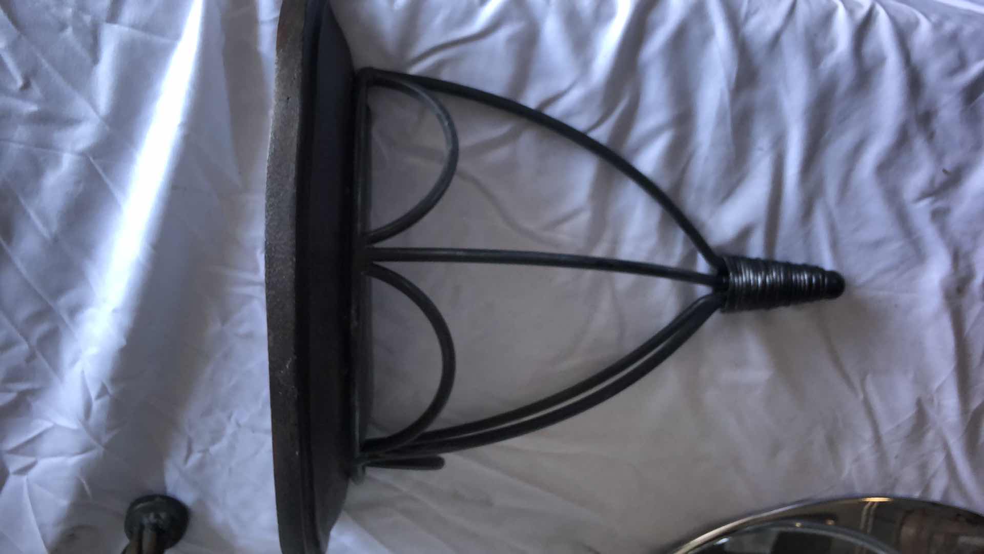 Photo 5 of 2-BLACK METAL HANGING WALL CANDLE SCONCES, GOLD HOME DECOR, 2-COPPER TALL VASES, & ADJUSTABLE HEIGHT BAR STOOL