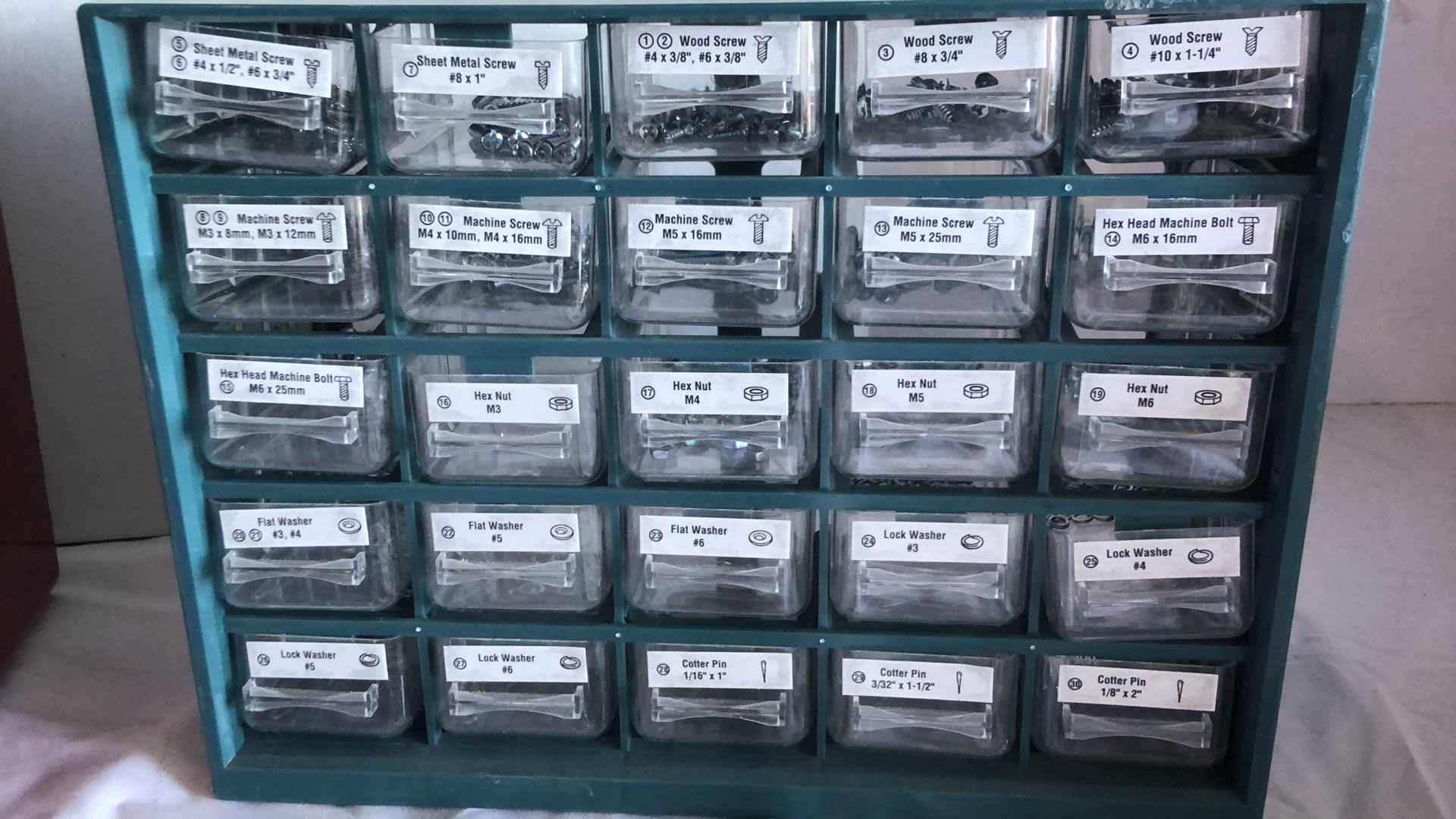 Photo 1 of SORENSEN MAGNITION IGNITION TESTER, LARGE ASSORTMENT OF SCREWS, NUTS, BOLTS, BUNDLE OF STEEL CABLE