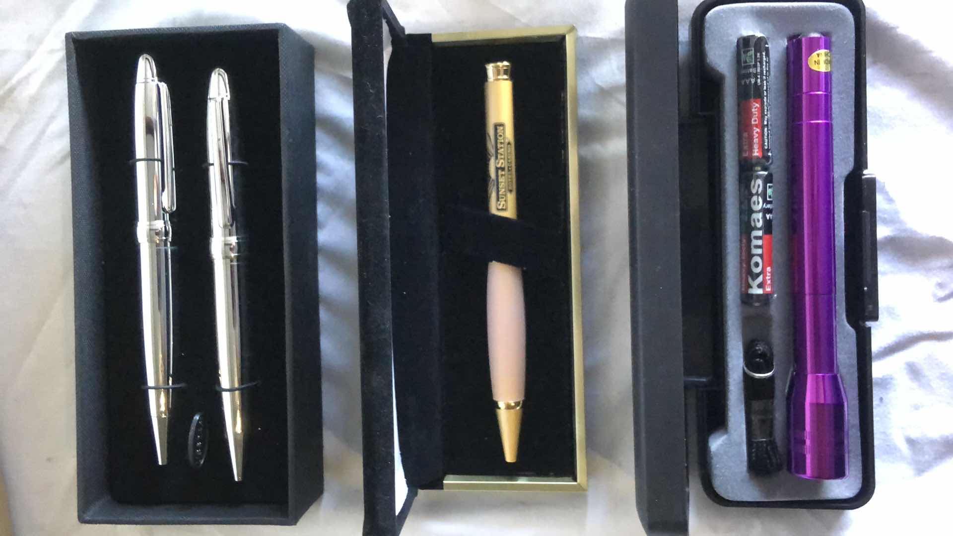 Photo 3 of OFFICE ASSORTMENT HP PRINTER, SWORDBILL WIRELESS KEYBOARD AND MOUSE, LONG STAPLER, CUSTOM PENS, ALARM CLOCK RADIOS